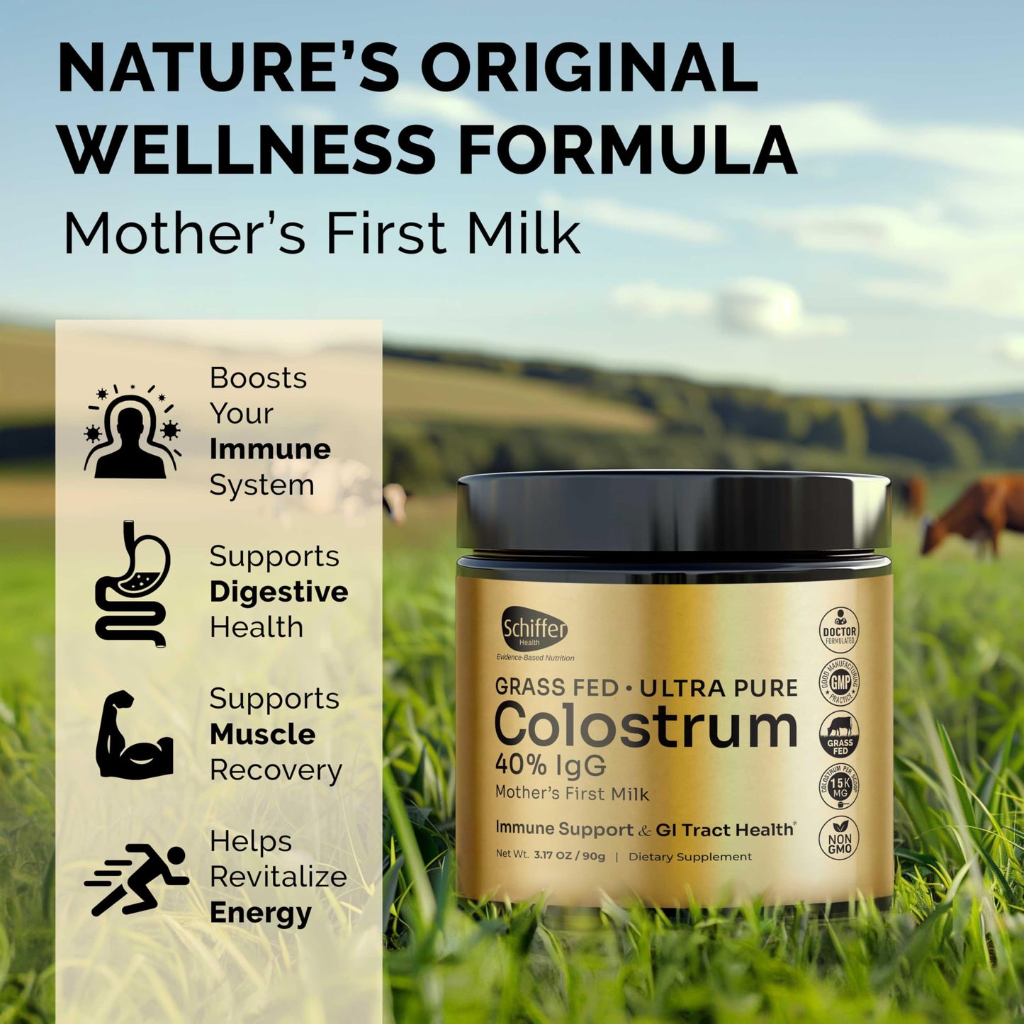 SCHIFFER HEALTH Colostrum Powder 3.17 oz