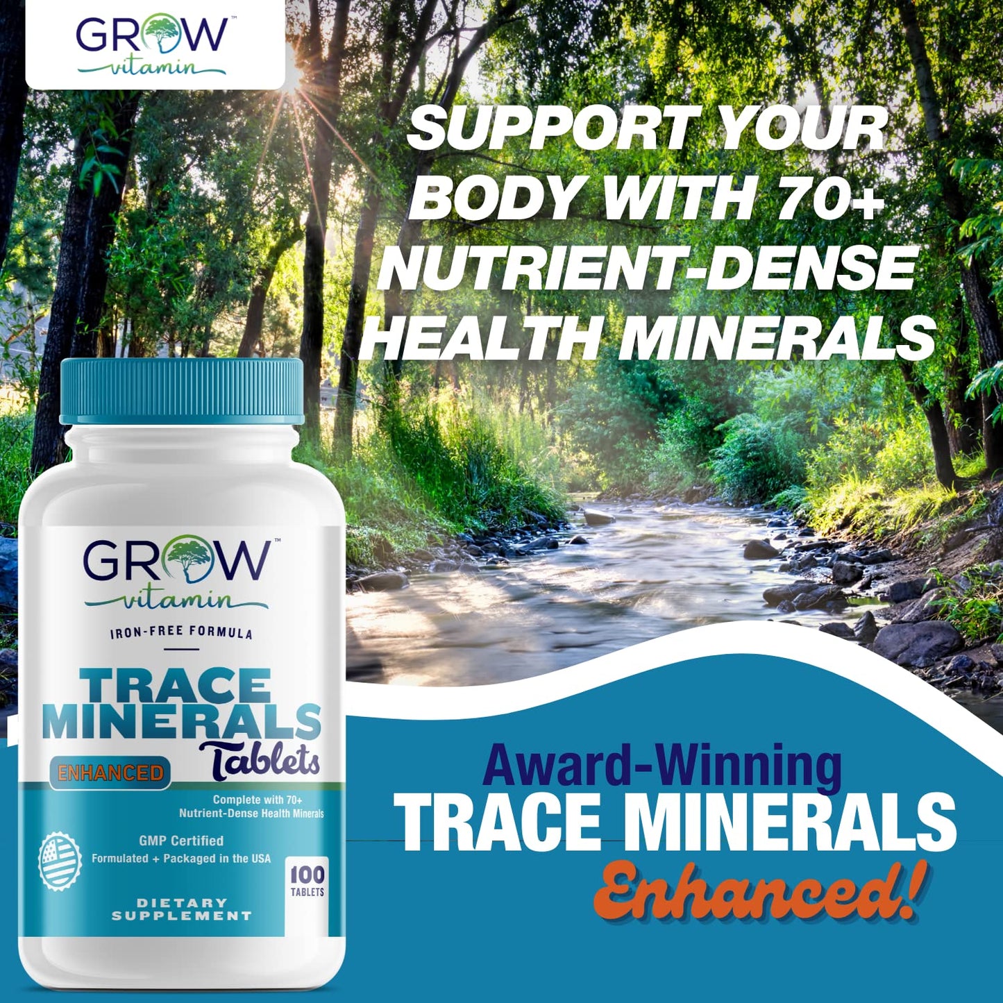 Grow Vitamin Trace Minerals Enhanced Complex Tablet, 100 Tablets