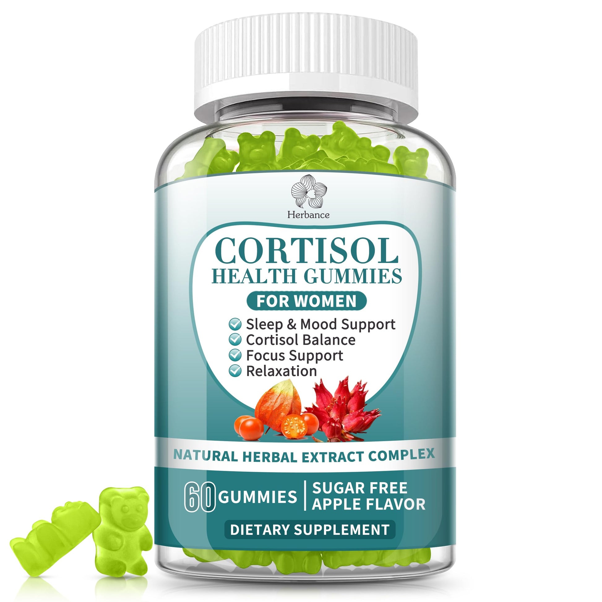 Herbance Cortisol Reducer Gummies for Women, 60 Count