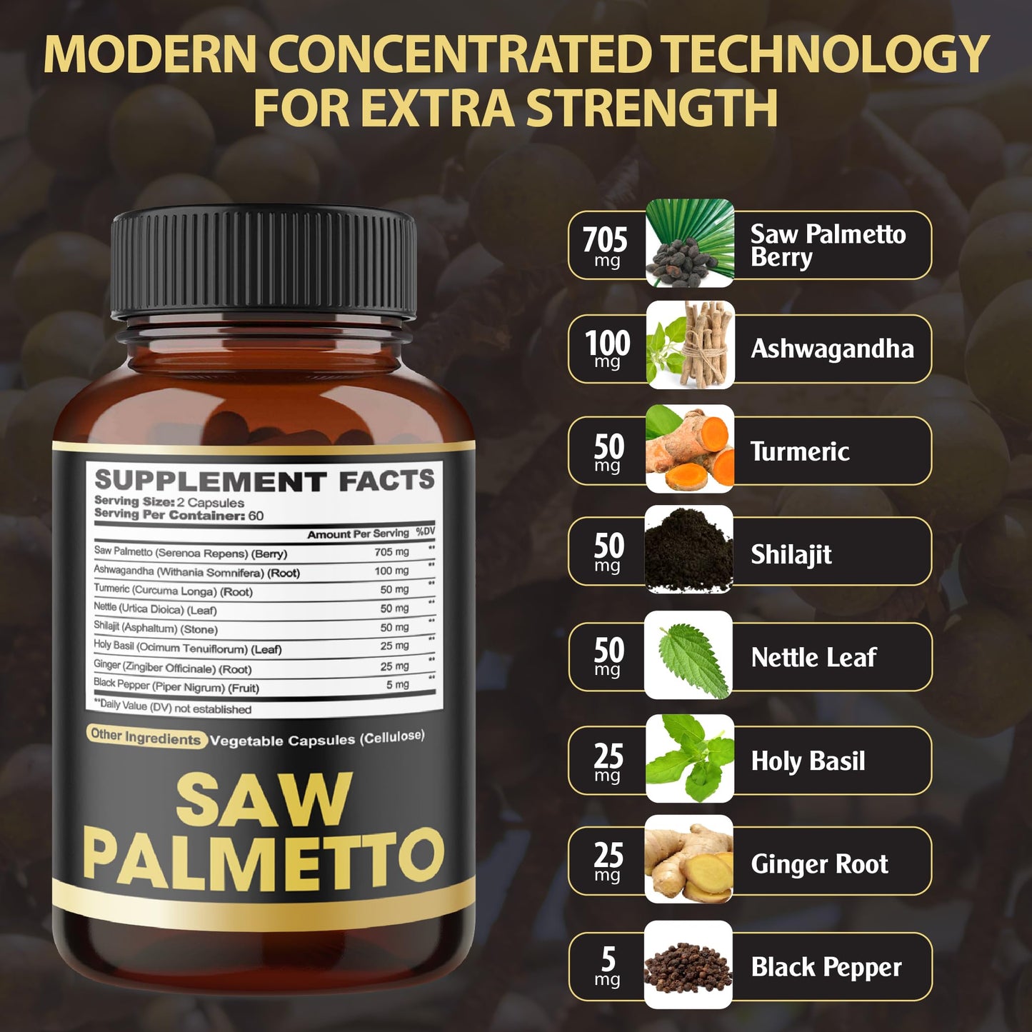 agobi Saw Palmetto Prostate Support Supplement Capsules, 120 Count