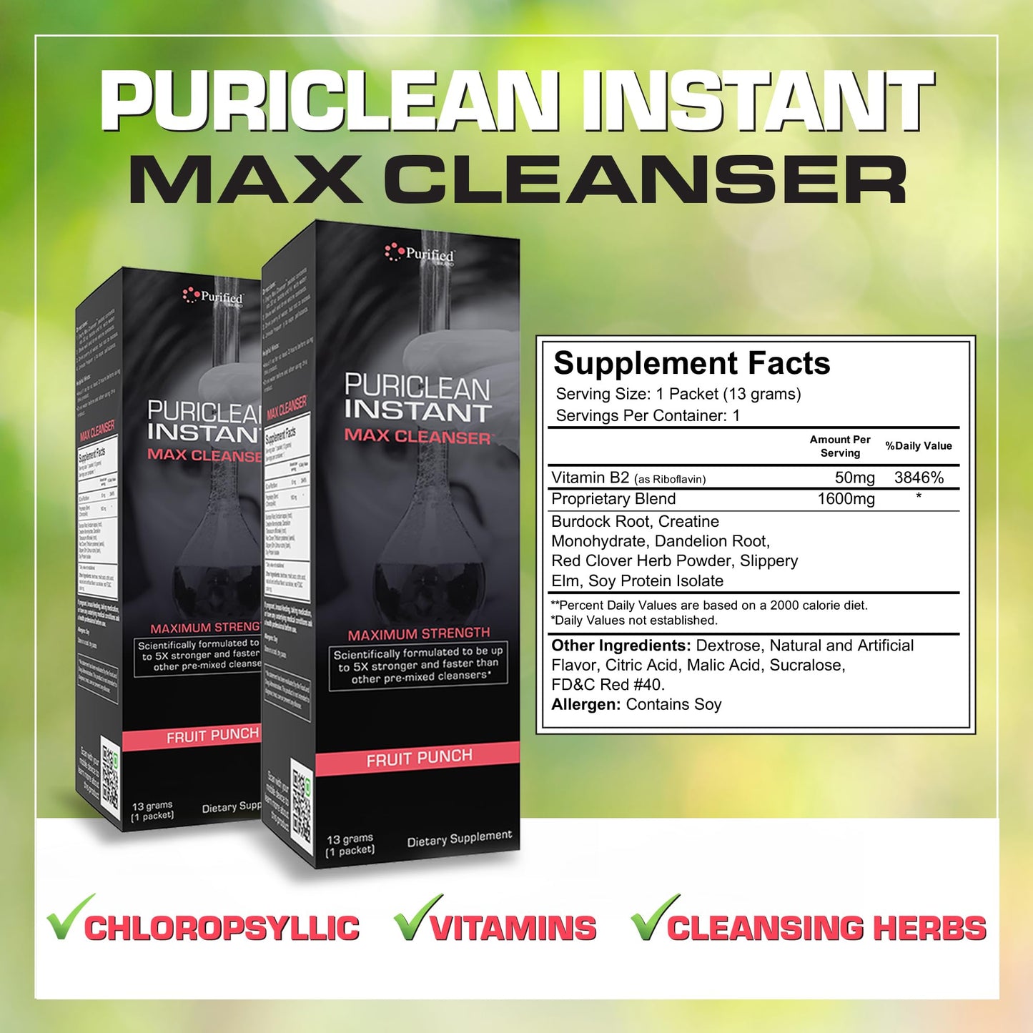 Wellgenix Puriclean Instant Max Cleanser Powder 1 Packet