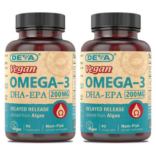 DEVA Vegan Omega-3 DHA-EPA from Micro Algae Delayed Release 180 Capsules