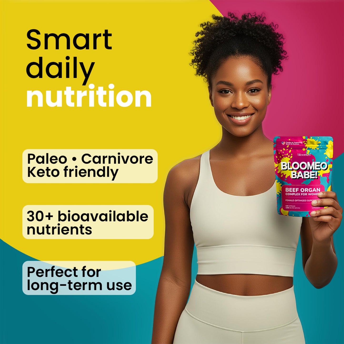 Bloomeo Beef Organ Supplement for Women Capsule 60 Count