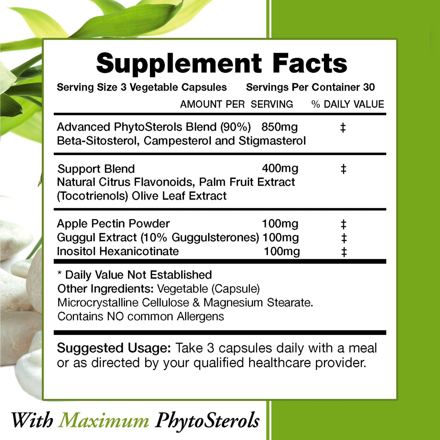Moms For Nutrition Advanced Phytosterols, Beta-Sitosterol & Plant Sterols Capsules, 90 Count