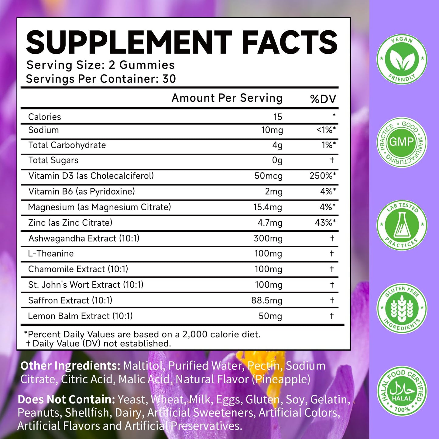 MOORGUMY Saffron Gummies 10-in-1 Cortisol Support, 120 Count
