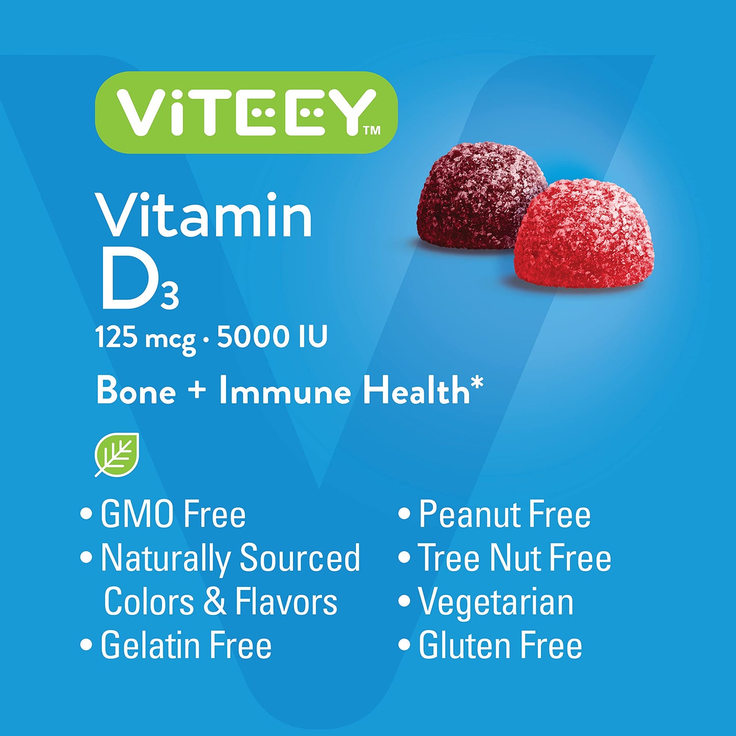 Viteey Vitamin D3 Gummies for Adults & Teens 60 Count