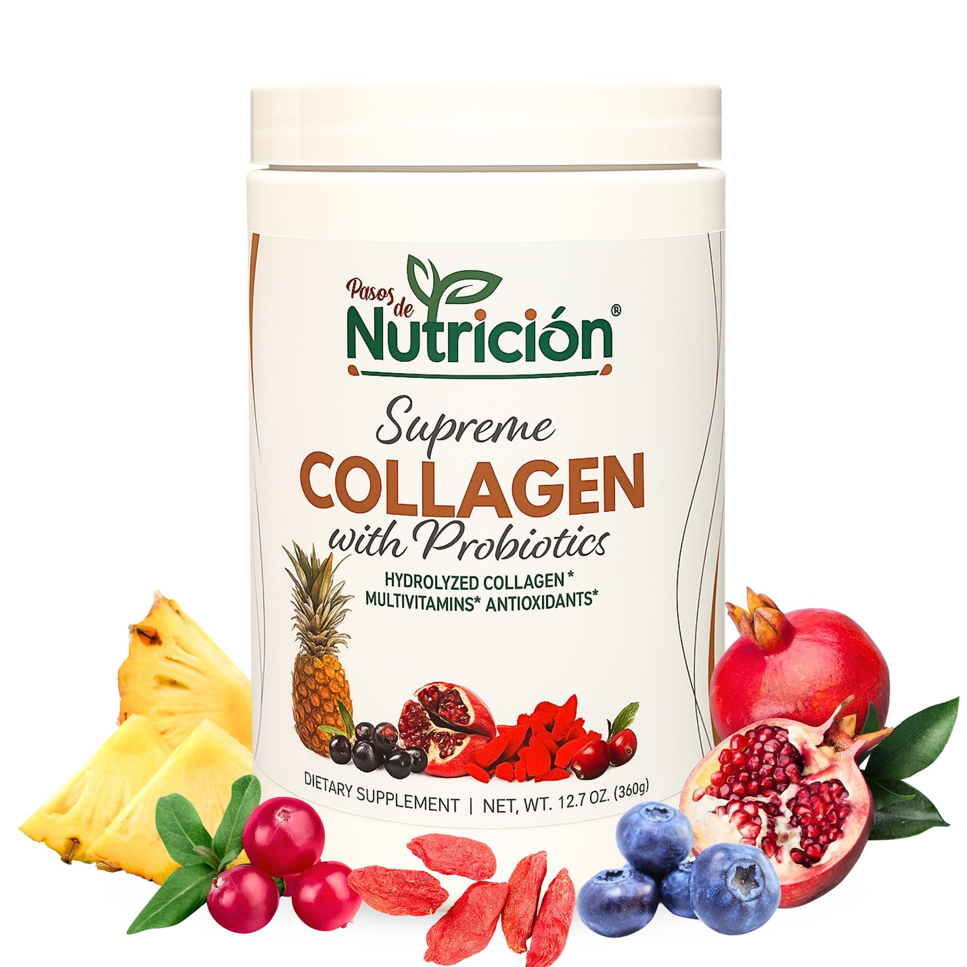 PASOS DE NUTRICION Hydrolyzed Collagen Peptides Powder, 12.07 Oz