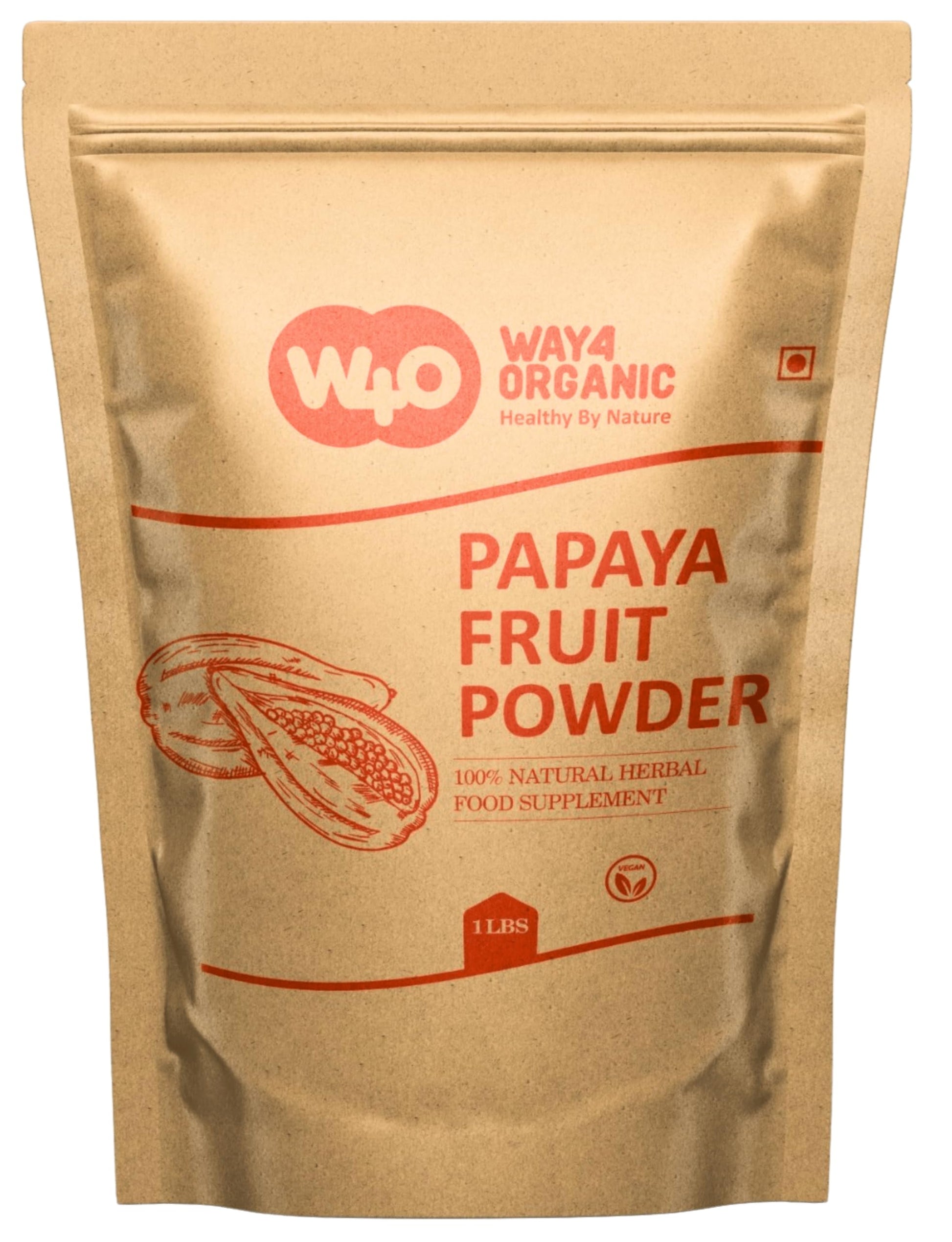 WAY 4 ORGANIC W4O Papaya Fruit Powder, 16 Ounces