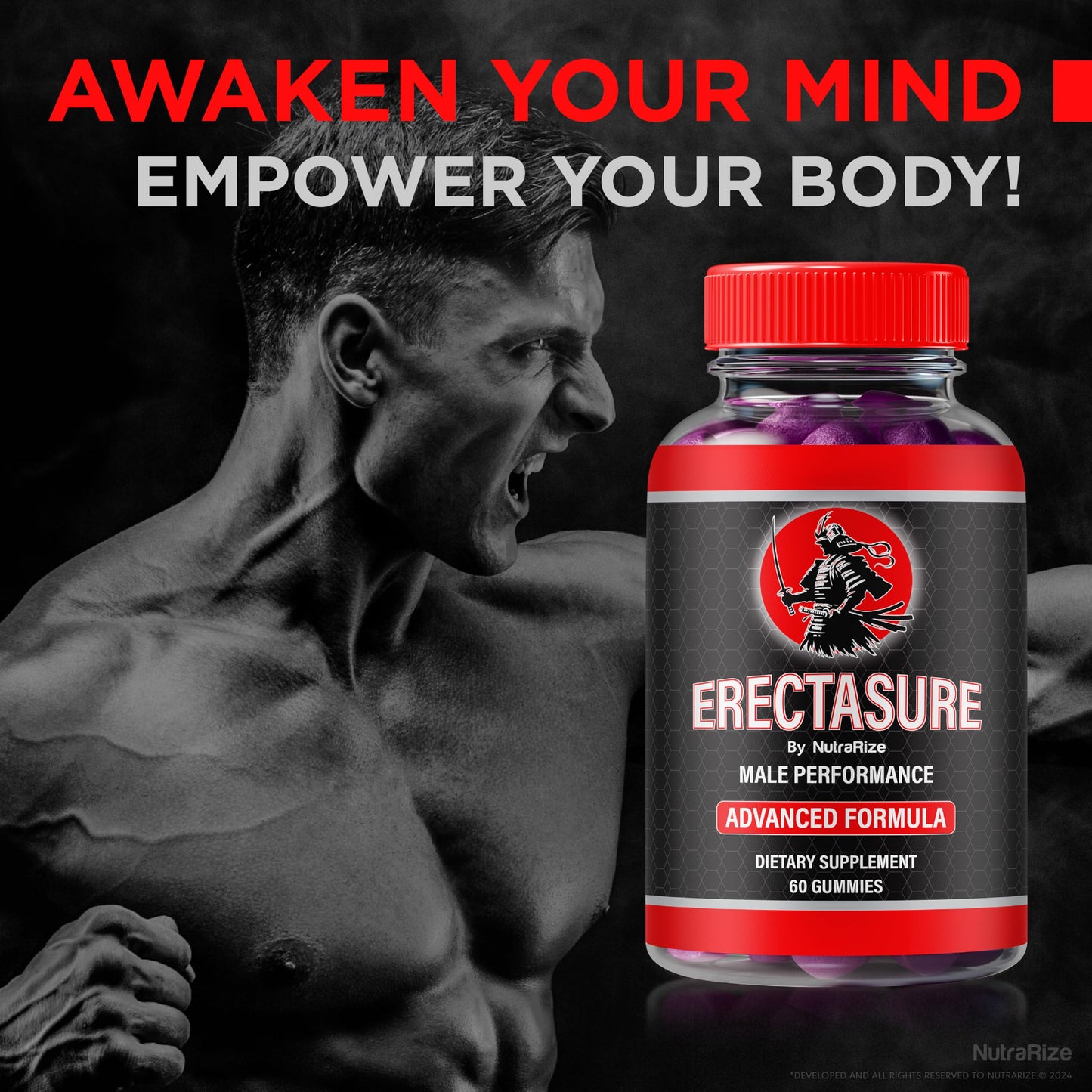 NutraRize Erectasure Gummies for Men – Official ME Formula with Natural Blend to Support Male Energy, Stamina & Performance, 60 Gummies