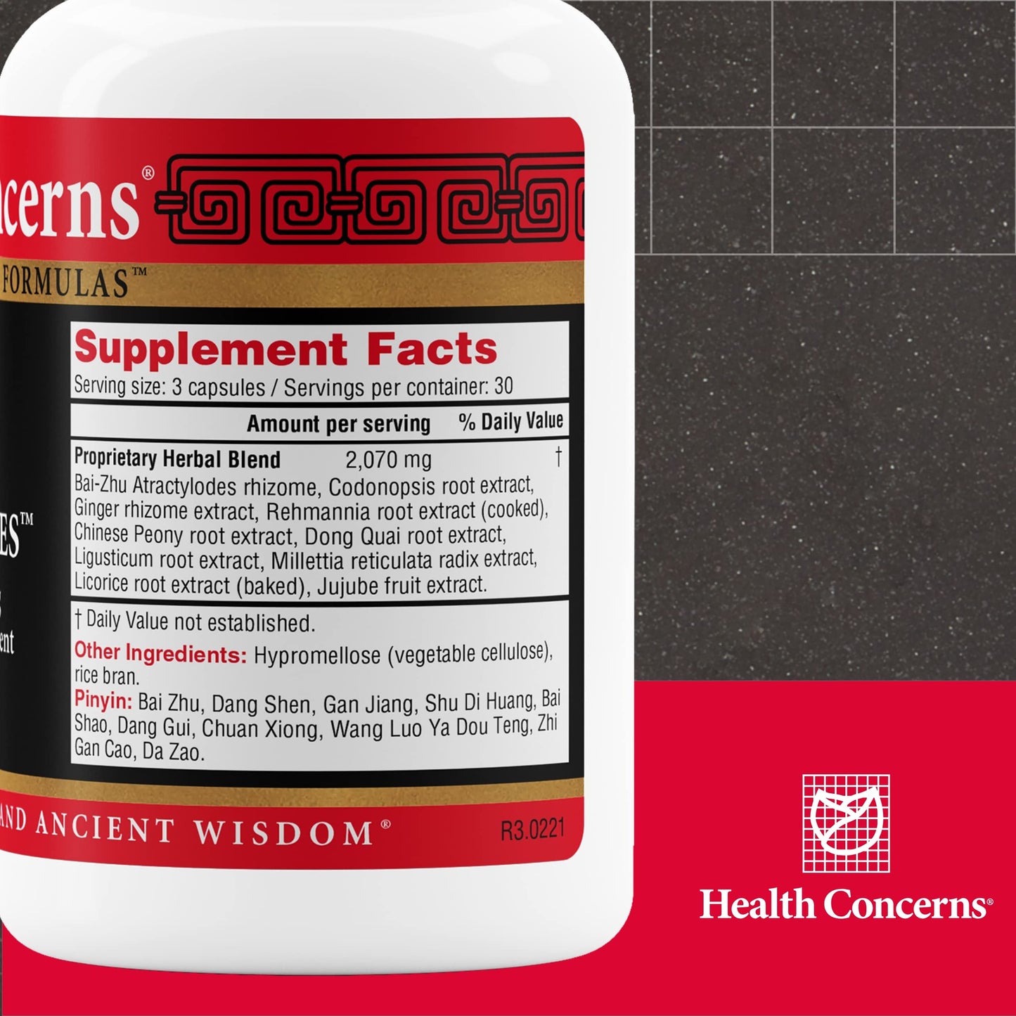 Health Concerns Eight Treasures Menstrual Relief & Women's Health Supplement – Uterine Health, Fatigue, Irregular Cycles, Postpartum Recovery – Herbal Chinese Medicine Capsules 90