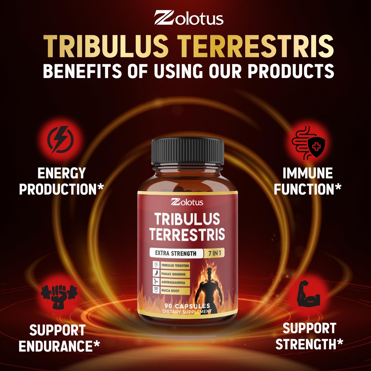 Zolotus Tribulus Terrestris Capsule, 90 Count