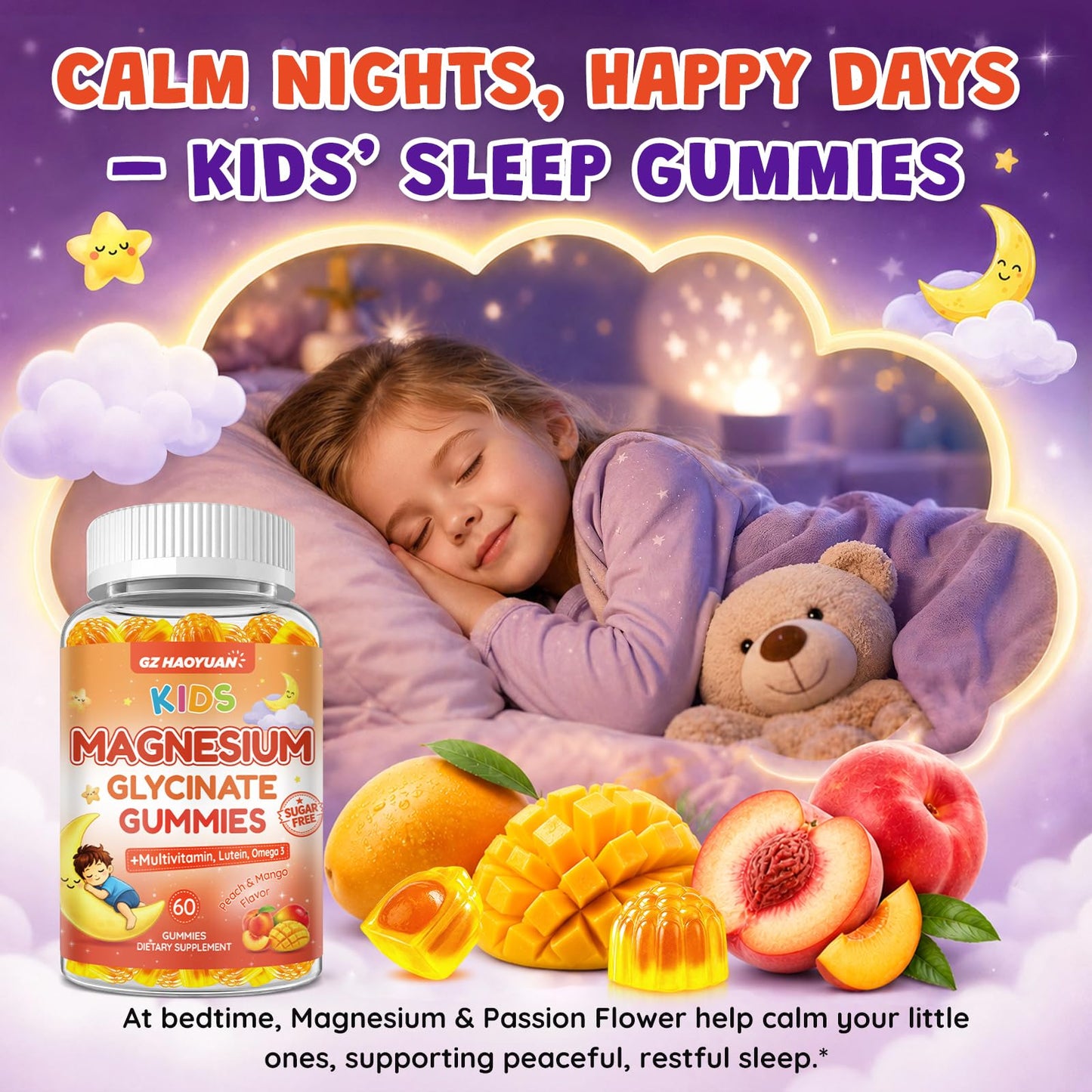 GZ HAOYUAN Magnesium Glycinate Gummies 120 Count