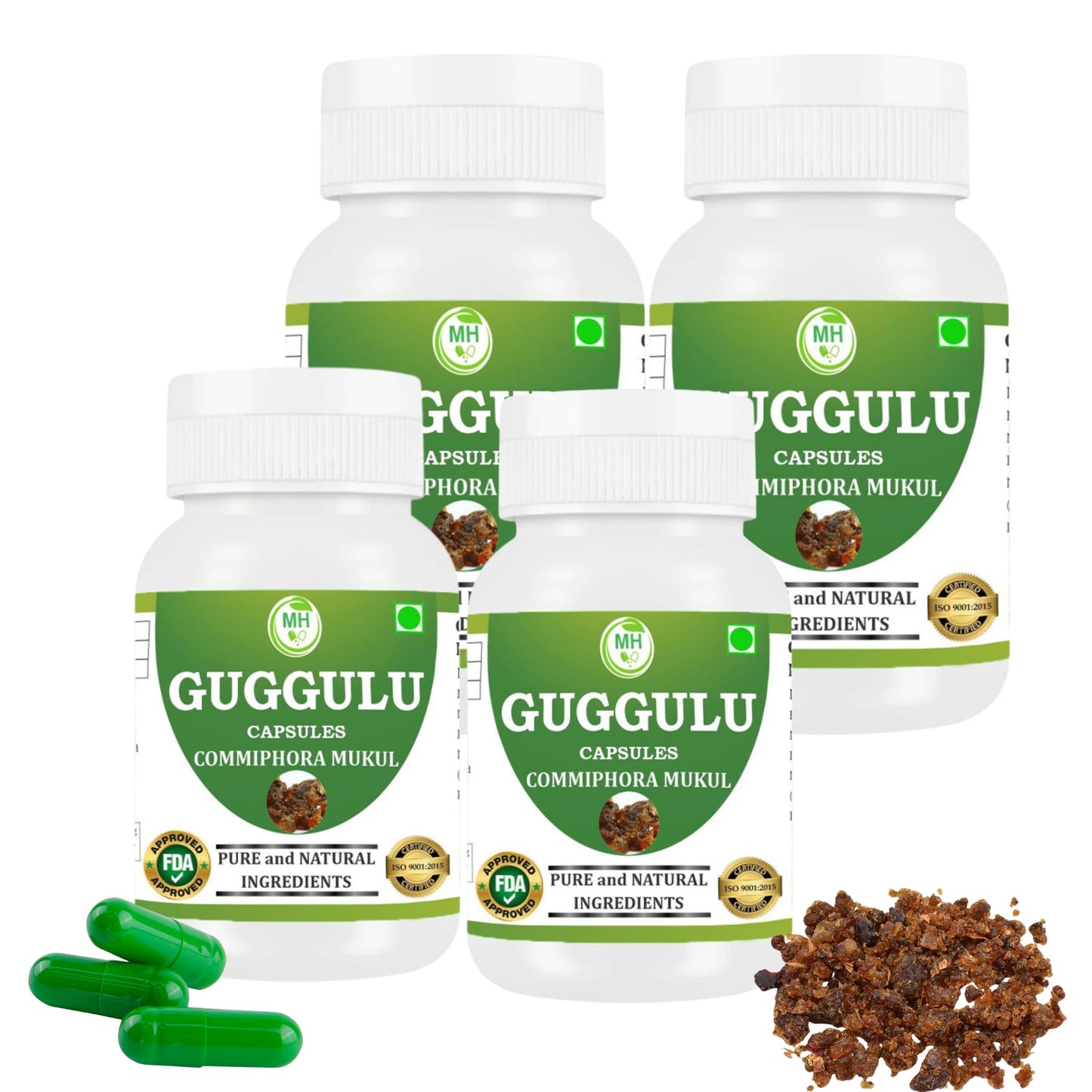 Morsan Healthcare Guggulu (Commiphora Mukul) Vegetarian Capsules, 240 Count