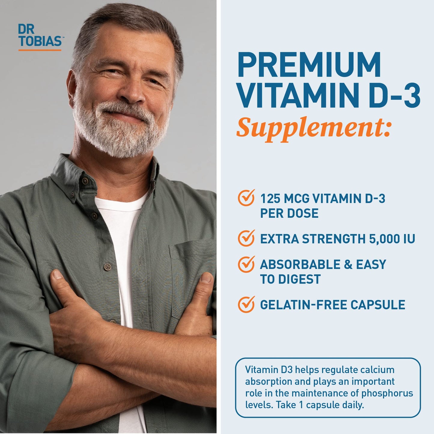 Dr. Tobias Vitamin D3 5000 IU 90 Capsules