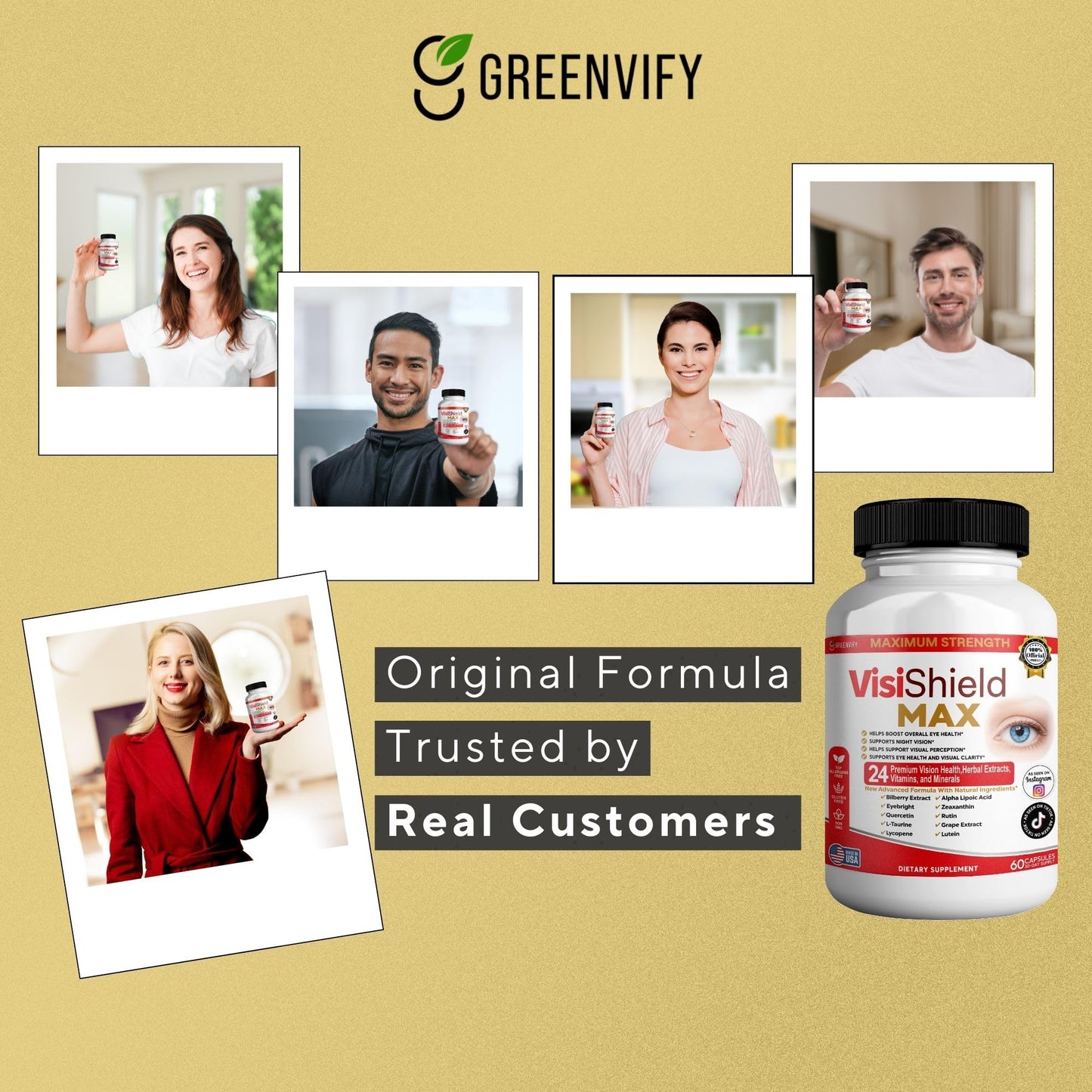 GREENVIFY VisiShield Max Eye Health Supplement Capsule, 60 Capsules