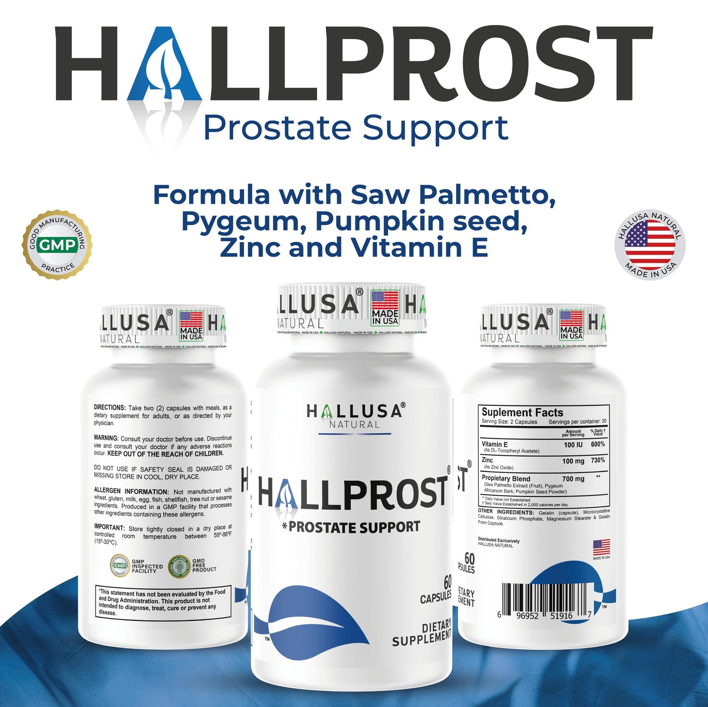Hallusa Natural Próstata Inflamada 60 Capsules