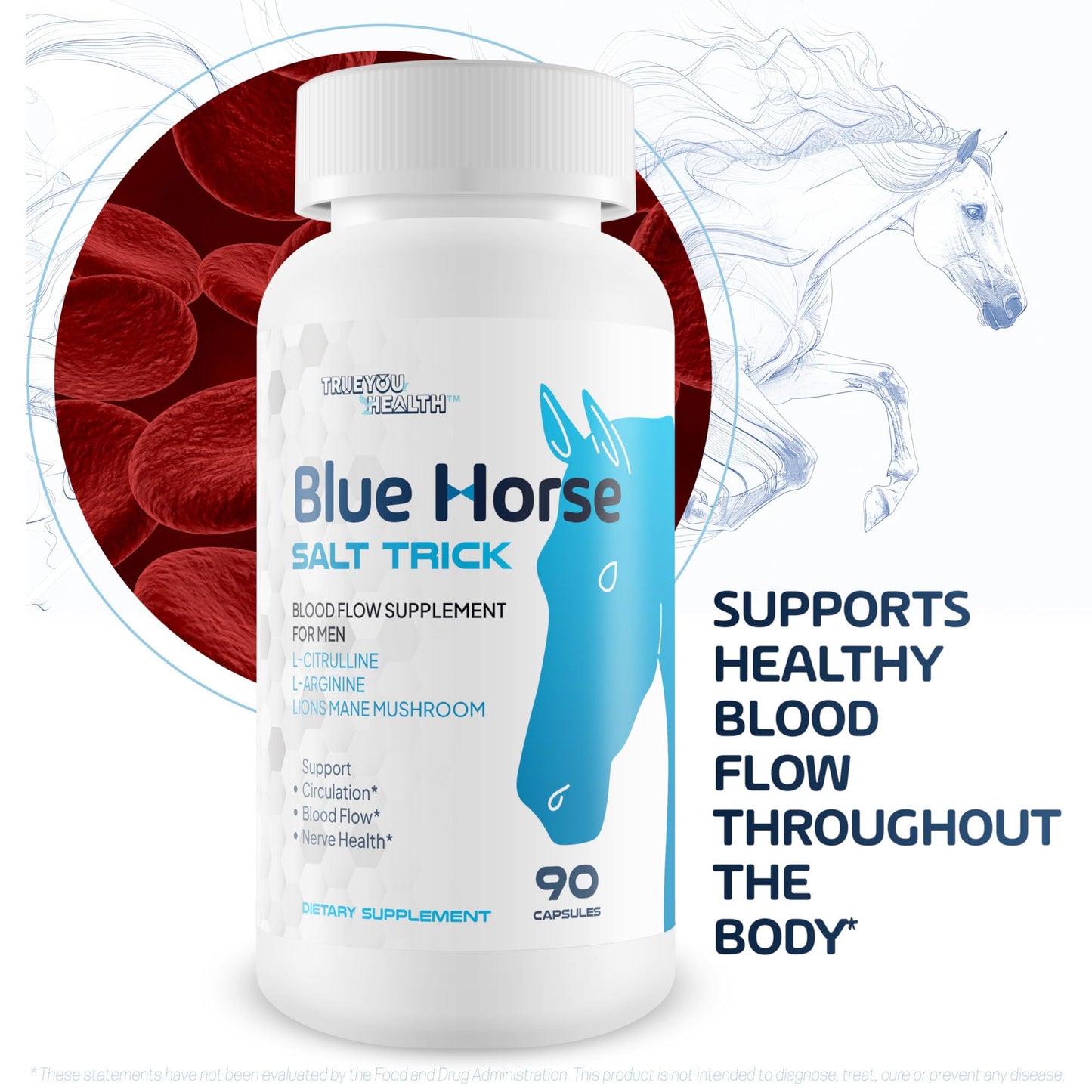 True You Health Blue Horse Salt Trick Capsules 90 Count