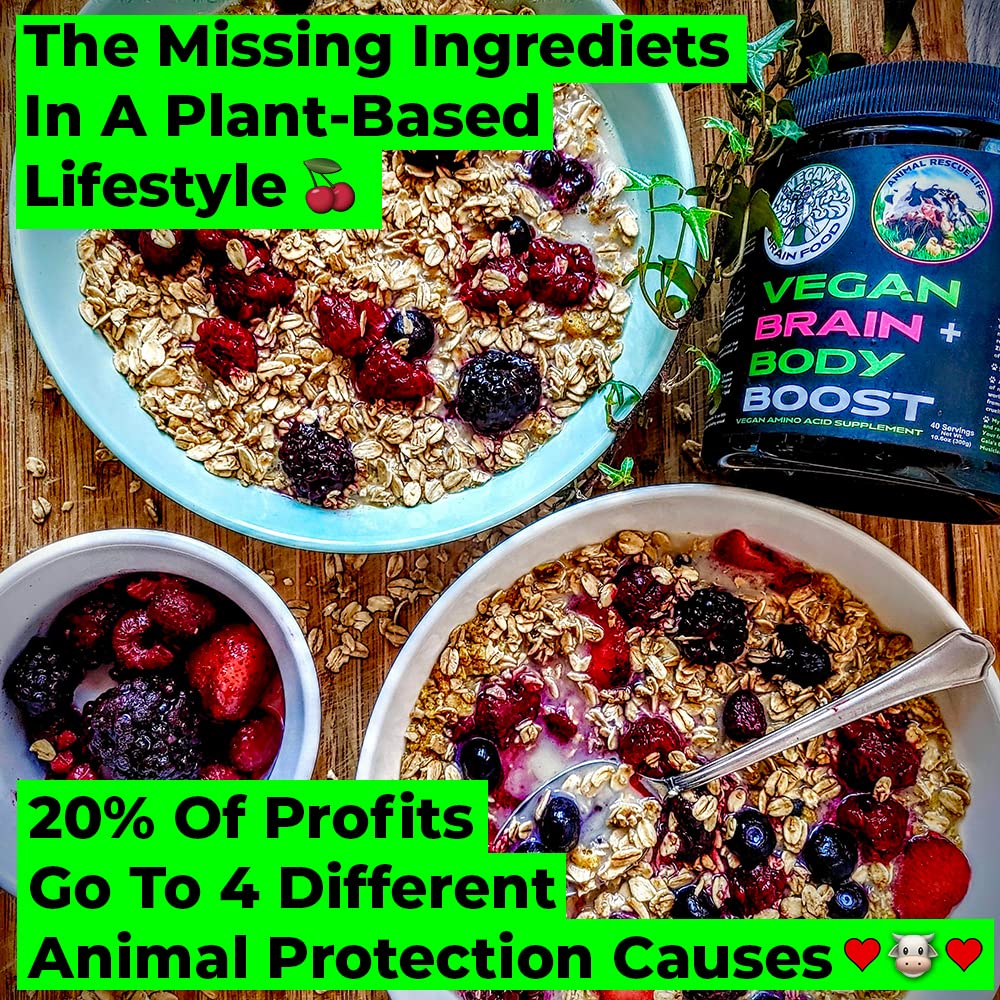 Vegan Brain Food Vegan Brain & Body Boost: The Cherry On Top of A Plant-Based Lifestyle Powder 10.6 oz
