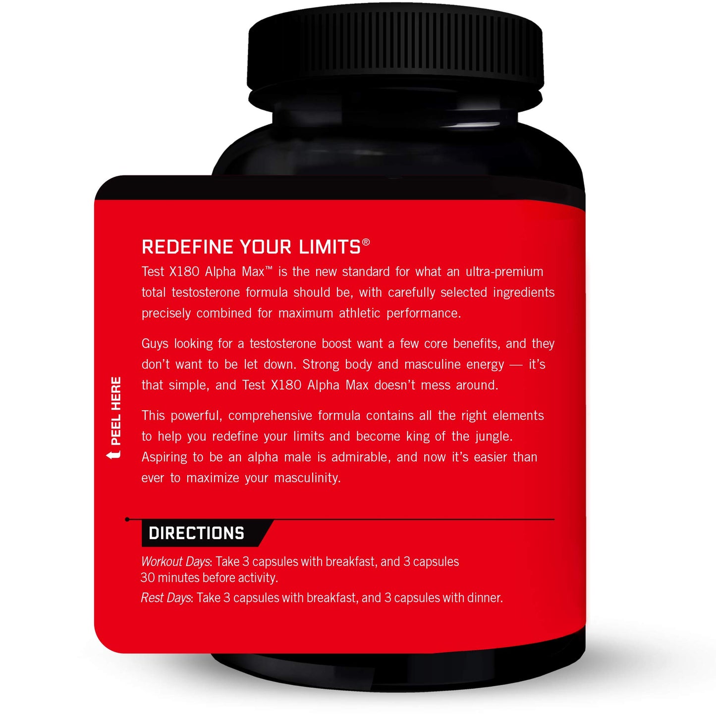 Force Factor Test X180 Alpha Max Total Testosterone & Nitric Oxide Booster 180 Capsules