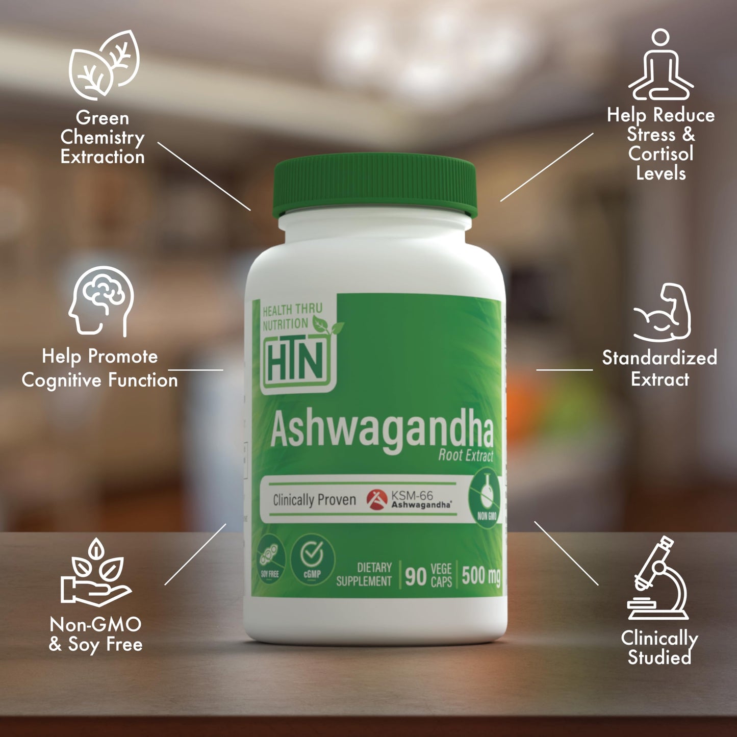 Health Thru Nutrition Ashwagandha 500mg KSM-66 90 Capsules