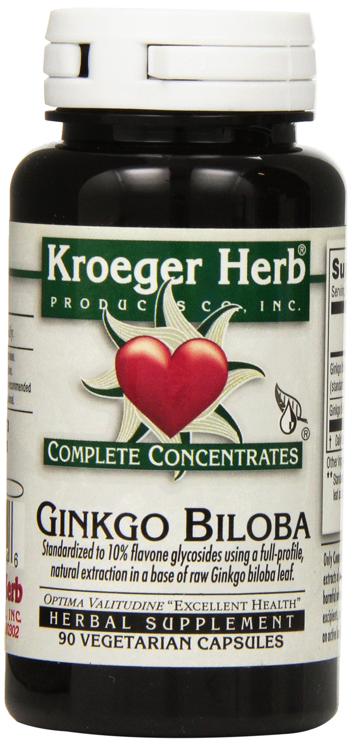 Kroeger Herb Products Ginkgo Biloba Capsules 90