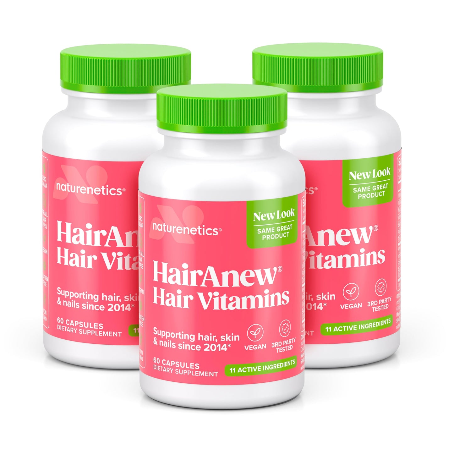 Naturenetics HairAnew Hair Growth Vitamins for Thicker Stronger Hair Capsules 180