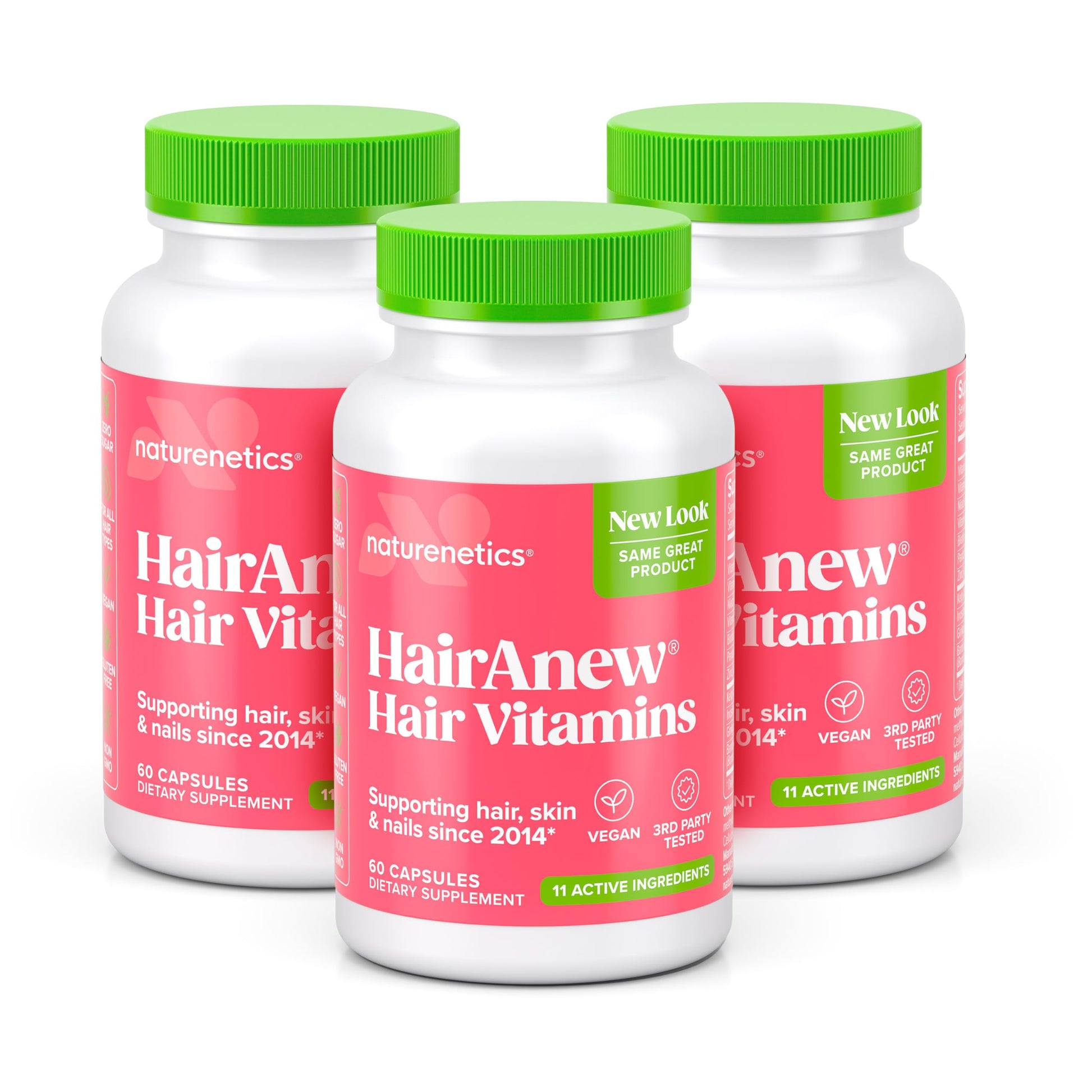 Naturenetics HairAnew Hair Growth Vitamins for Thicker Stronger Hair Capsules 180