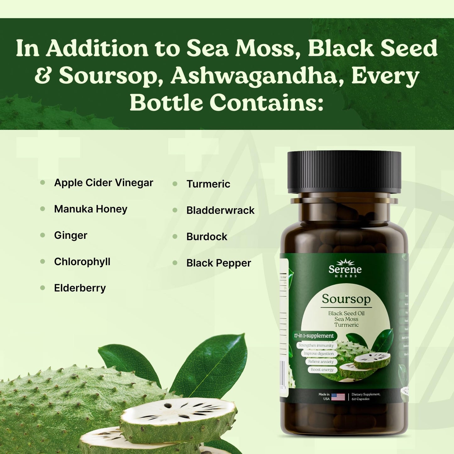 Serene Herbs 17-in-1 Sea Moss Capsules Capsule 60 Count