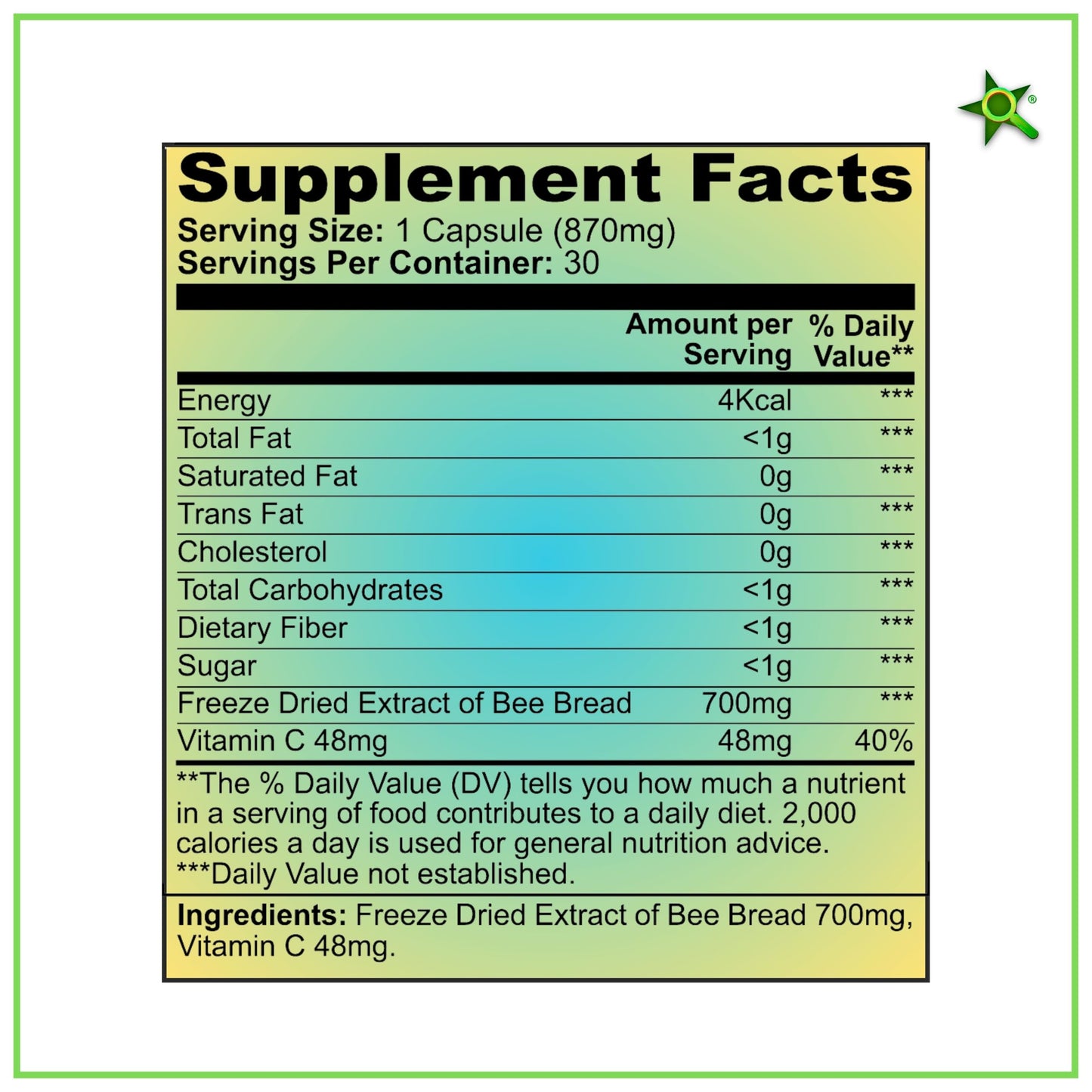 TrustFinds Bee Pearls Natural Immunity & Vitality Support, Bee Bread Extract + Vitamin C, Non-GMO Bee Pollen Capsules, 90 Capsules