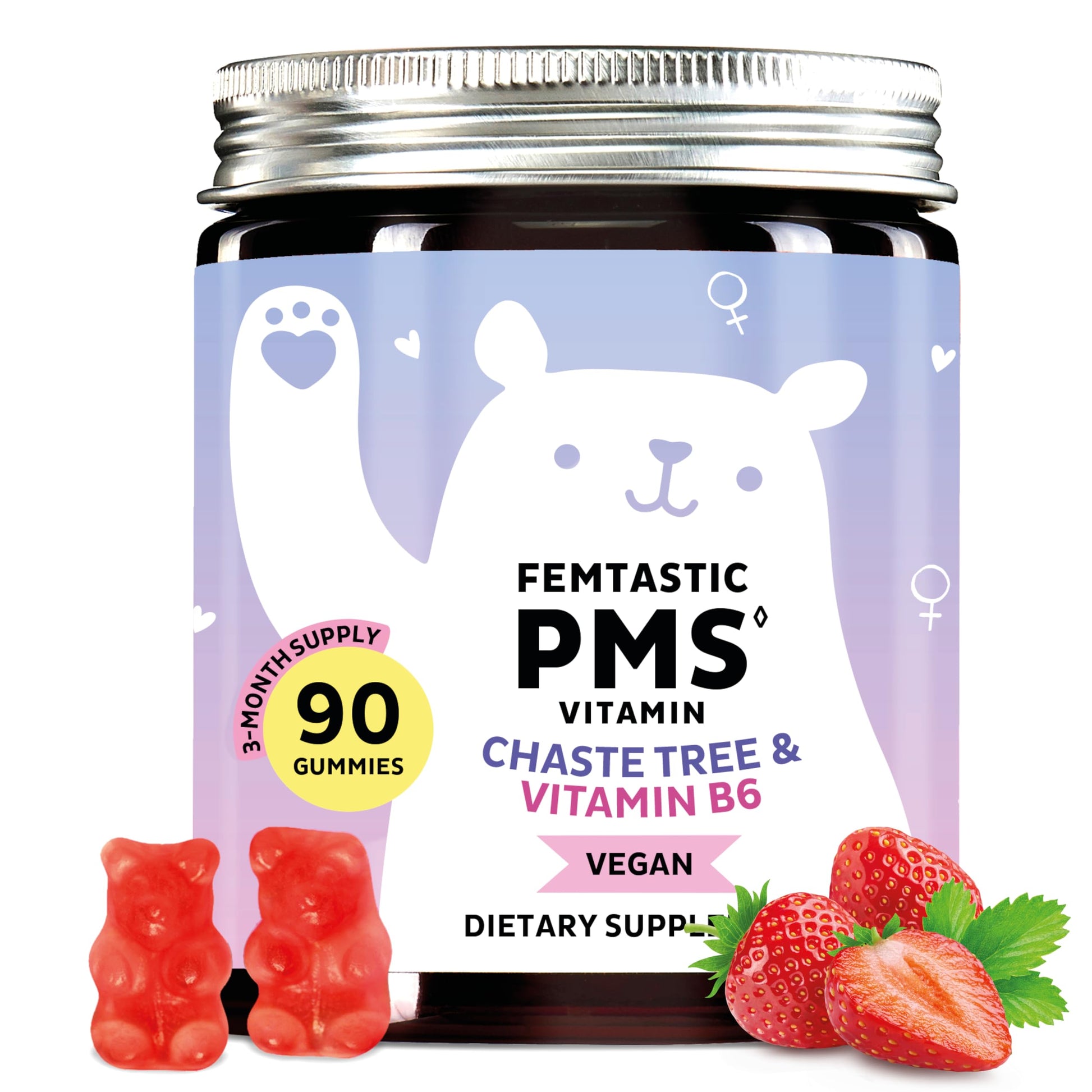 Bears with Benefits PMS Support Gummies with Vitamin B6 & Lemon Balm, 90 Gummies