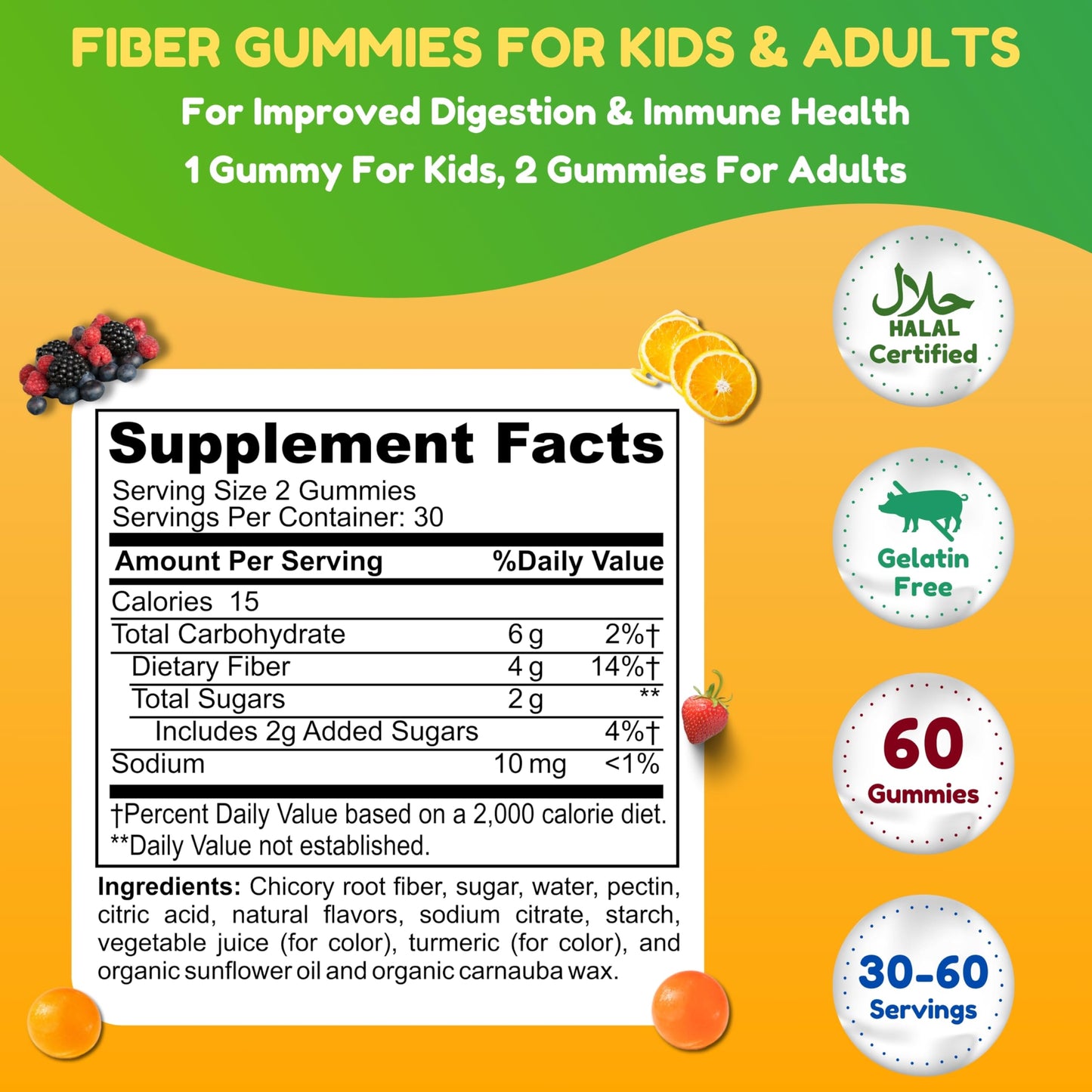 SHIFAA NUTRITION Fiber Gummies, 60 Gummies