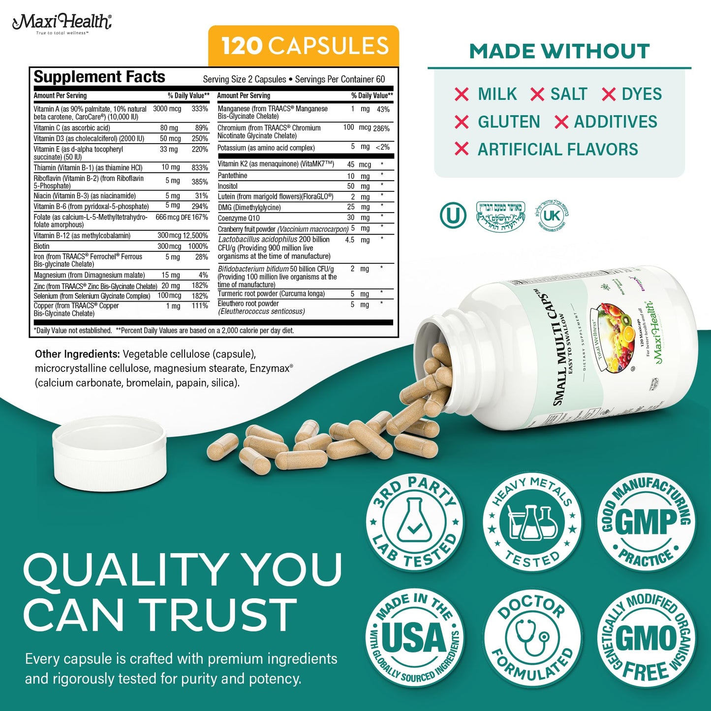 Maxi Health Multivitamin Capsules, 120 Count