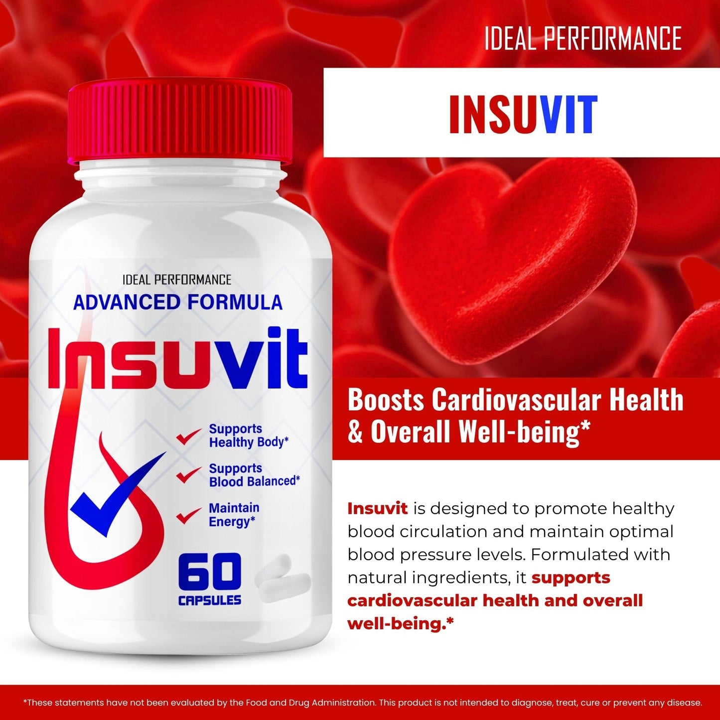 IDEAL PERFORMANCE Insuvit Advanced Blood Formula Capsules 180 Count
