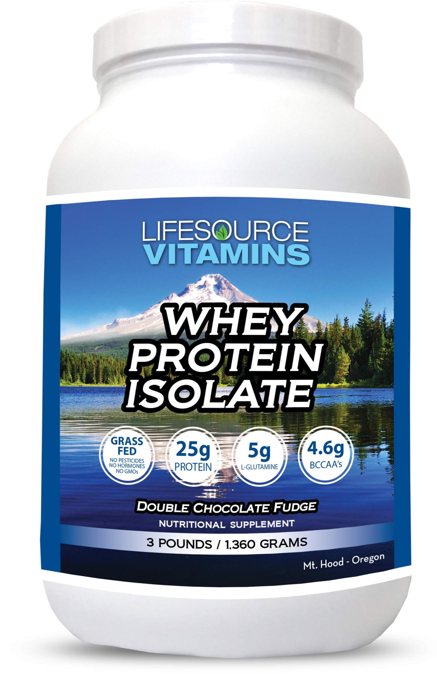 LifeSource Vitamins Grass Fed Whey Protein Isolate Powder - Double Chocolate Fudge, 48 Servings