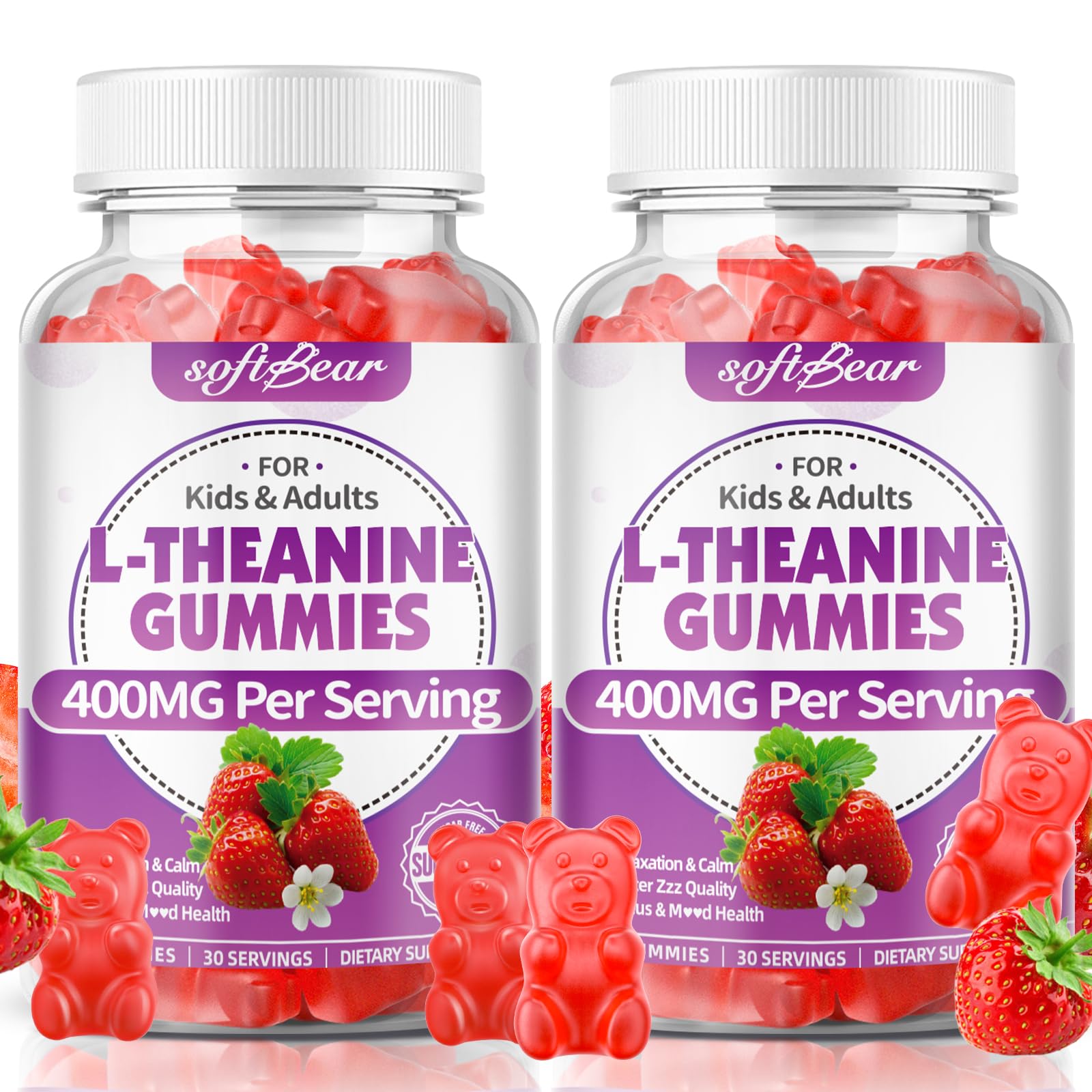 softbear L-Theanine Gummies 400mg, 120 Count