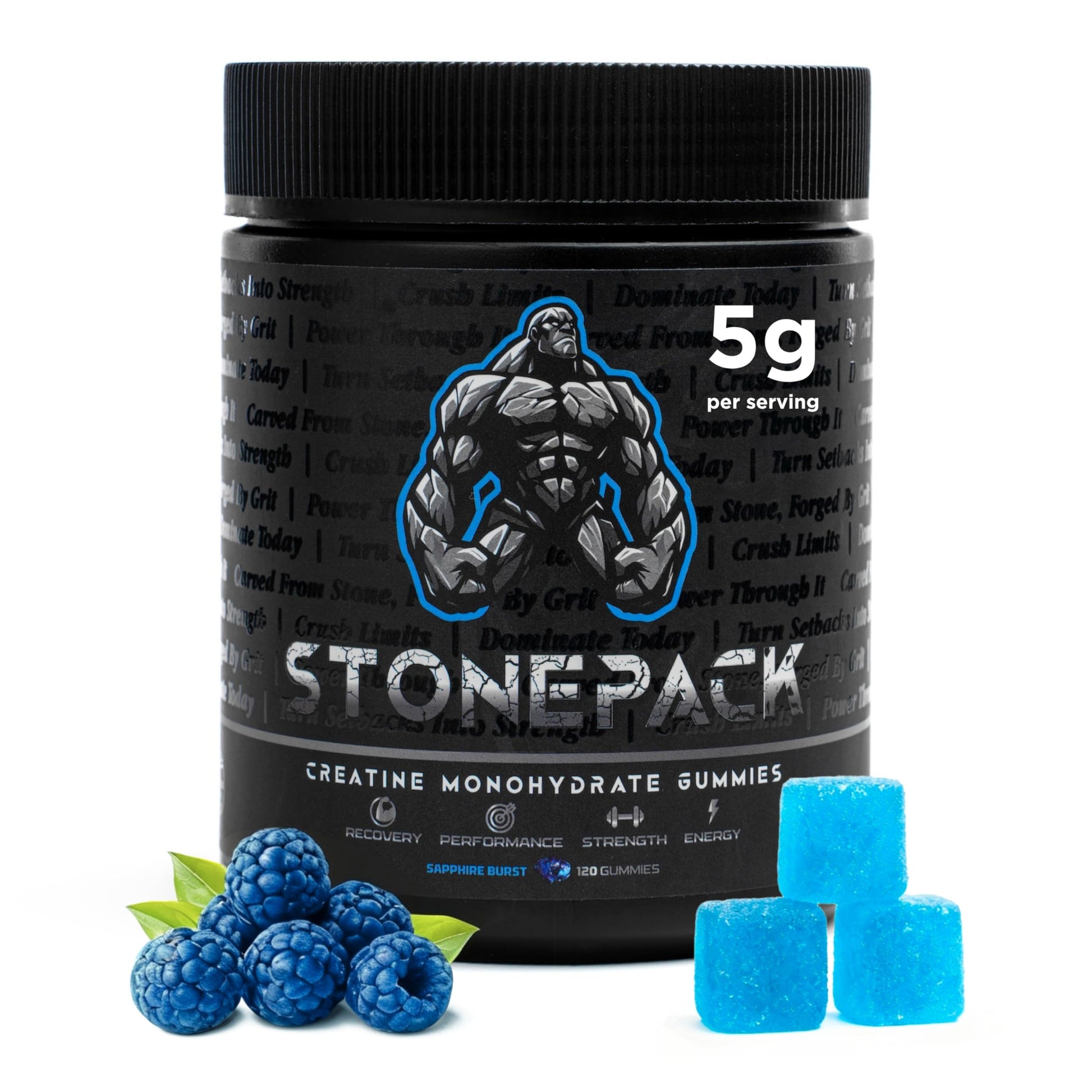 STONEPACK Creatine Gummies Lab Verified 5g Creatine Monohydrate, 120 Count