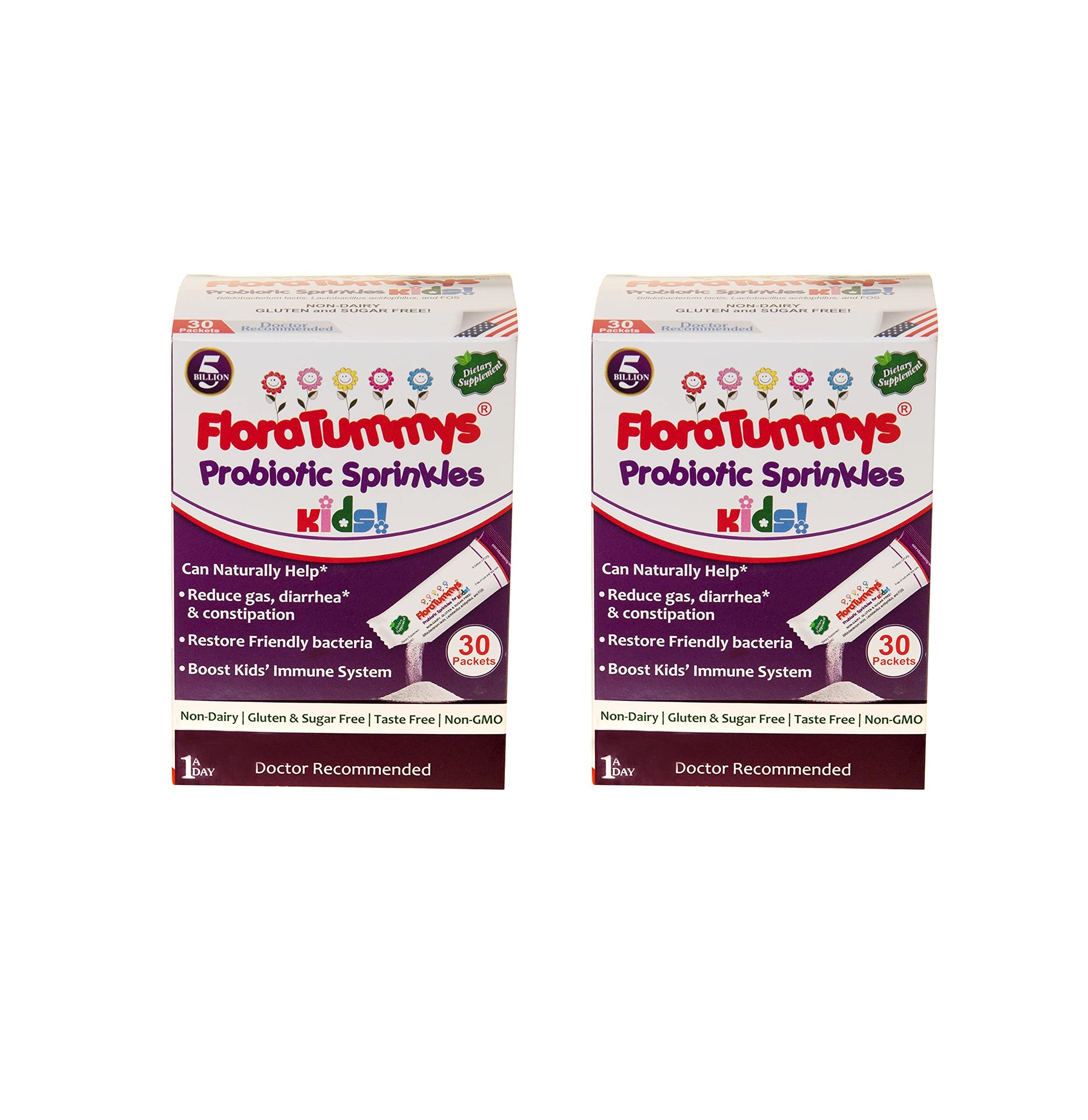 FloraTummys Probiotic Sprinkles for Kids Powder, 60 Count