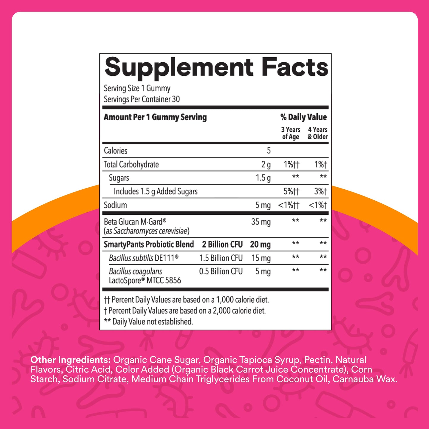 SmartyPants Kids Probiotic Gummies for Digestive Health 2 Billion CFU Gut Health and Immune Support, Clinically Studied Probiotic, Gluten Free, Grape, 1 Count