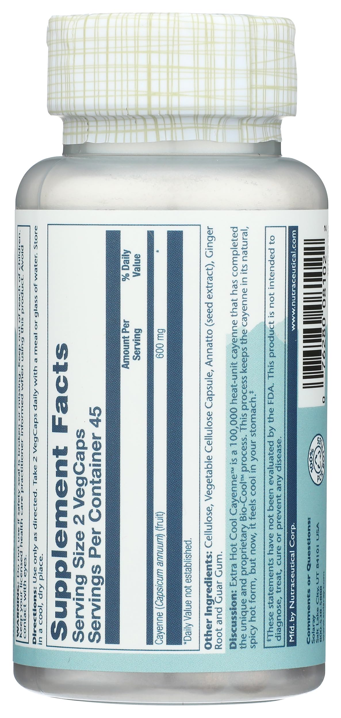 Solaray Cayenne Extra Hot VegCap 90