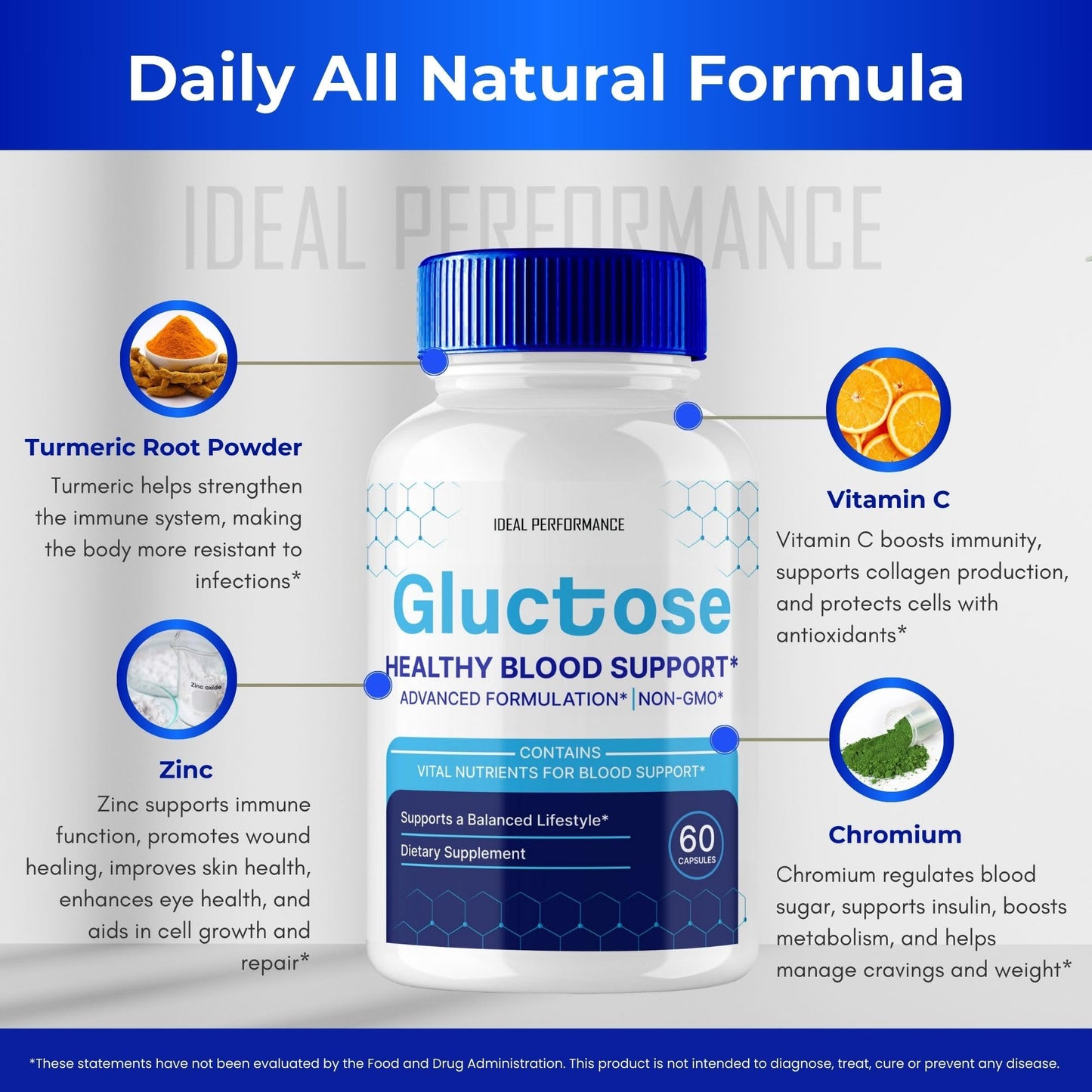 IDEAL PERFORMANCE Gluctose Blood Support Capsule 120 Count