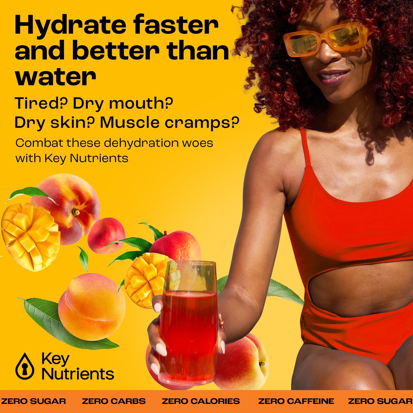 KEY NUTRIENTS Hydration & Energy Electrolyte Bundle – Electrolyte Tablets & Tropical Peach Mango Multivitamin Powder, Sugar-Free