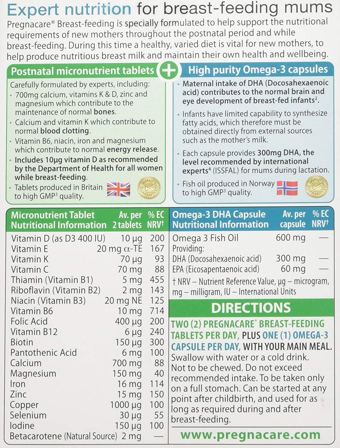 Vitabiotics Pregnacare Breastfeeding Tablets & Capsules 84 Tabs, 1 Pack