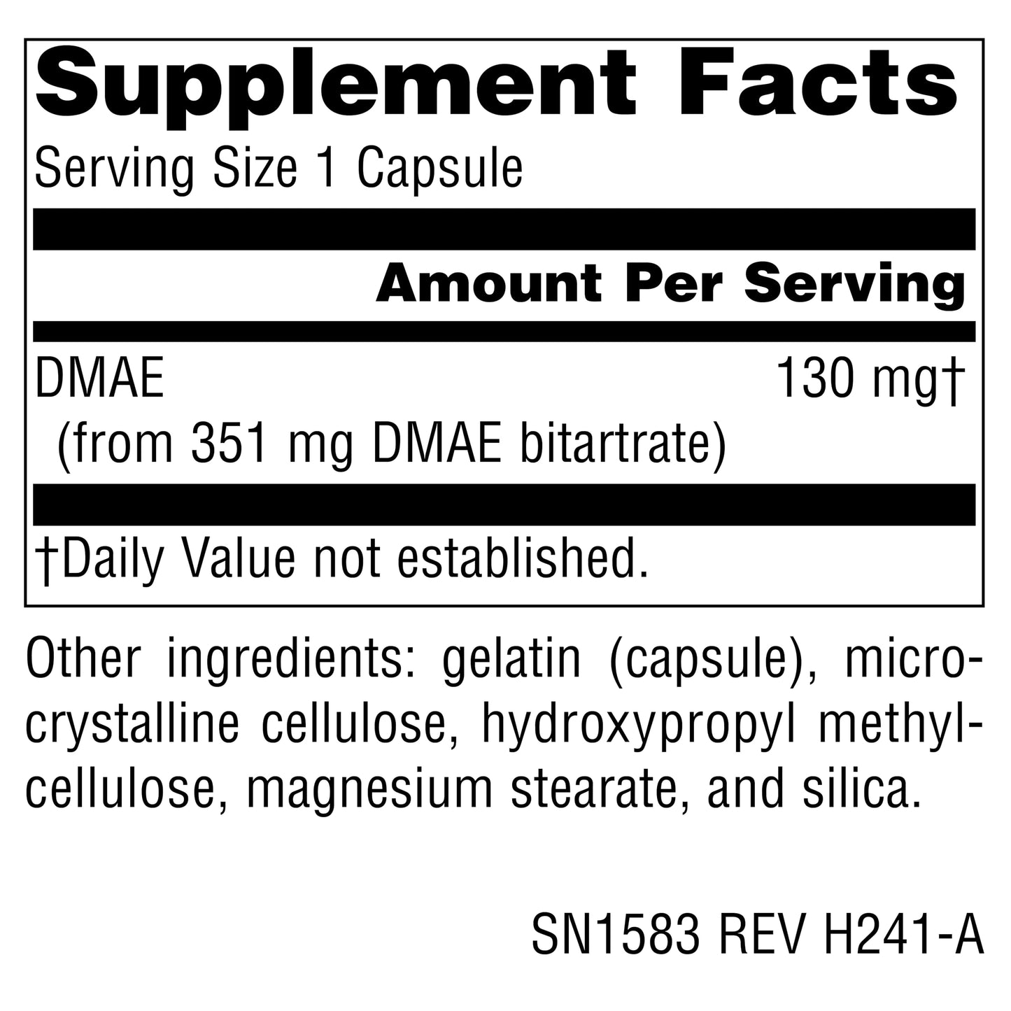 Source Naturals DMAE, Dimethylaminoethanol Bitartrate Capsules 200