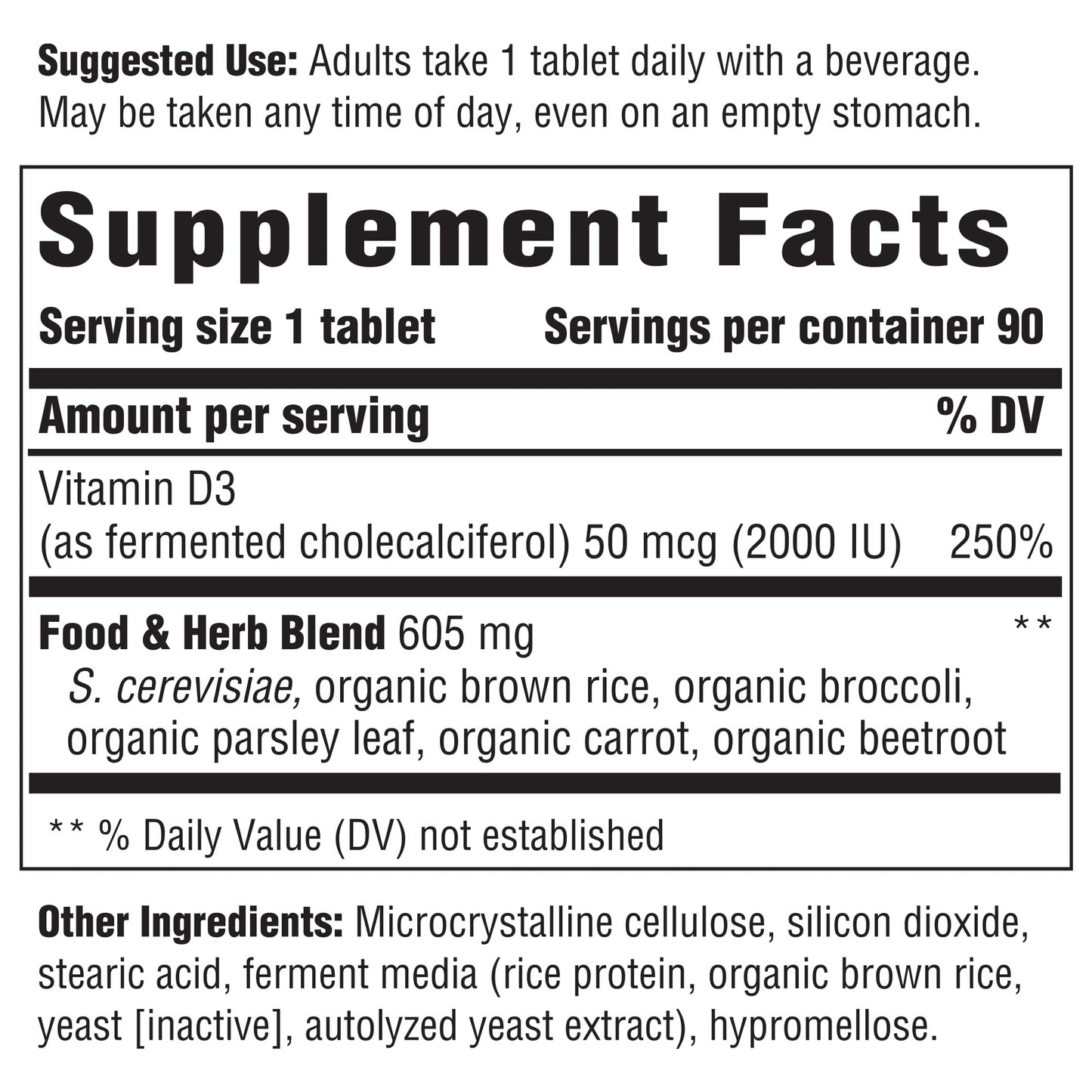 Innate Response Formulas Vitamin D3 2000IU, Bone Health Tablets, 90 Count