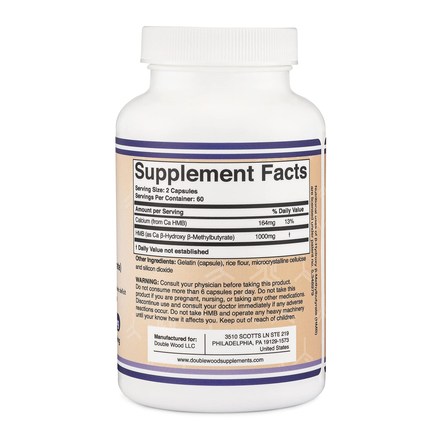 Double Wood Supplements HMB Supplement Capsules 120 Count