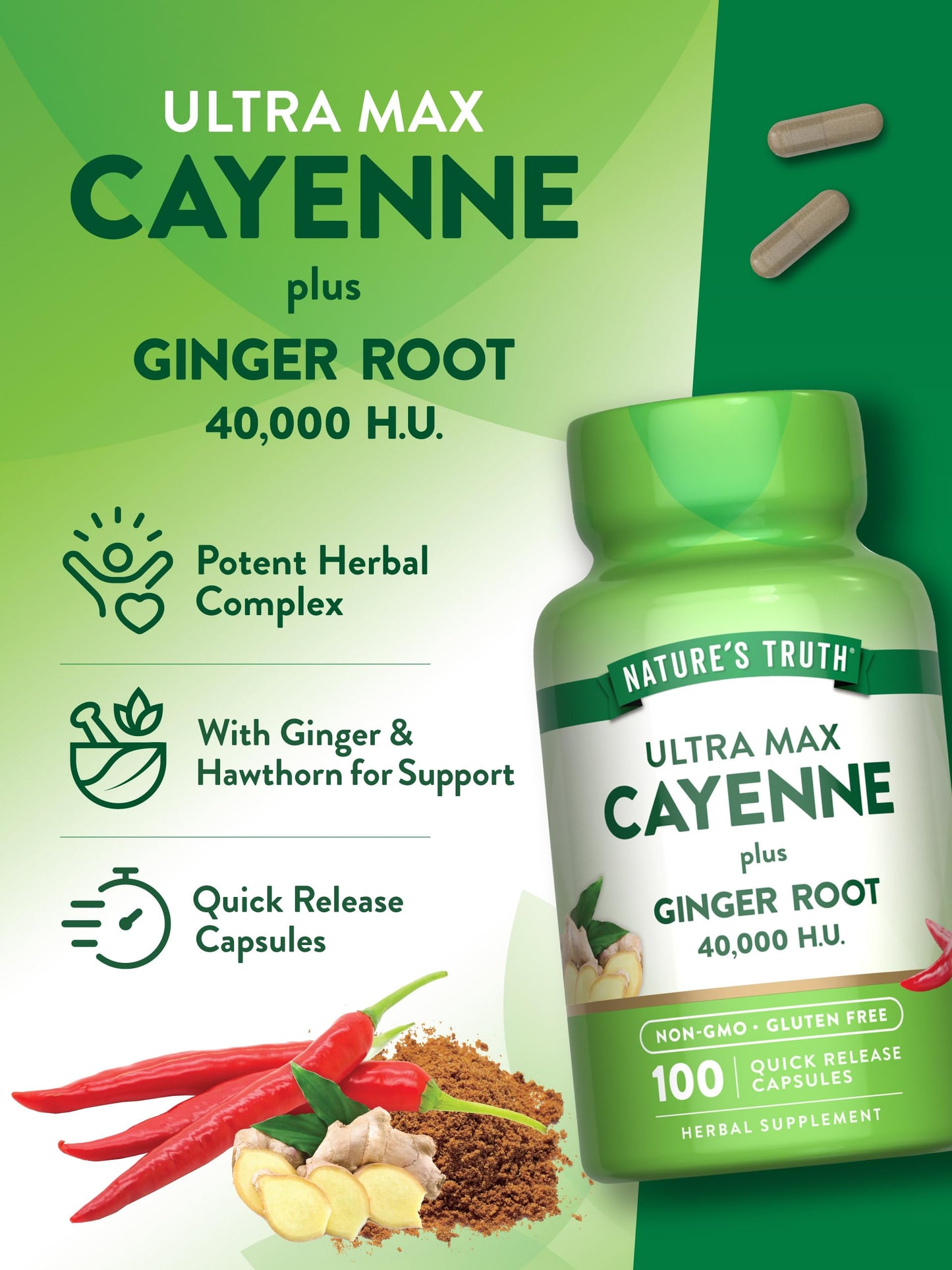 Nature's Truth Cayenne Pepper Capsules 100 Count