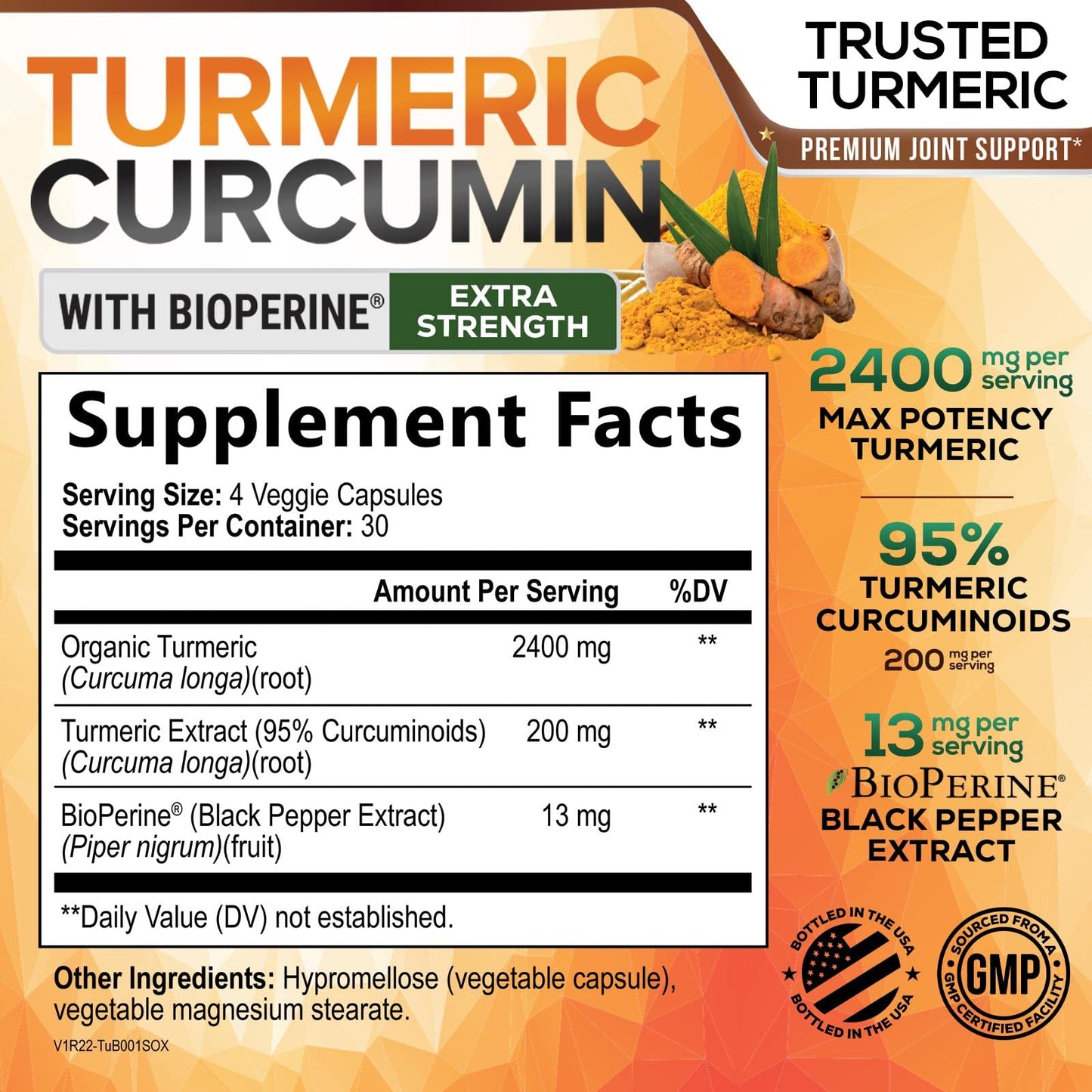 Nature's Nutrition Turmeric Curcumin Supplement Capsules 120