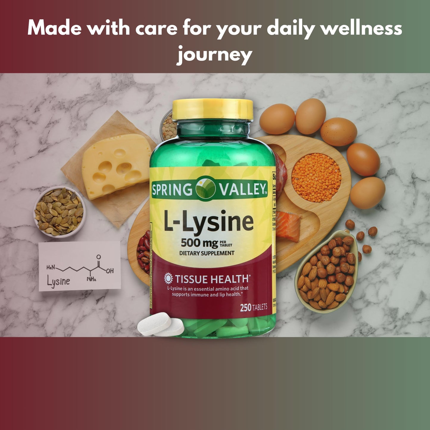 FUSION SHOP STORE L-lysine 500mg Tablet, 250 Count