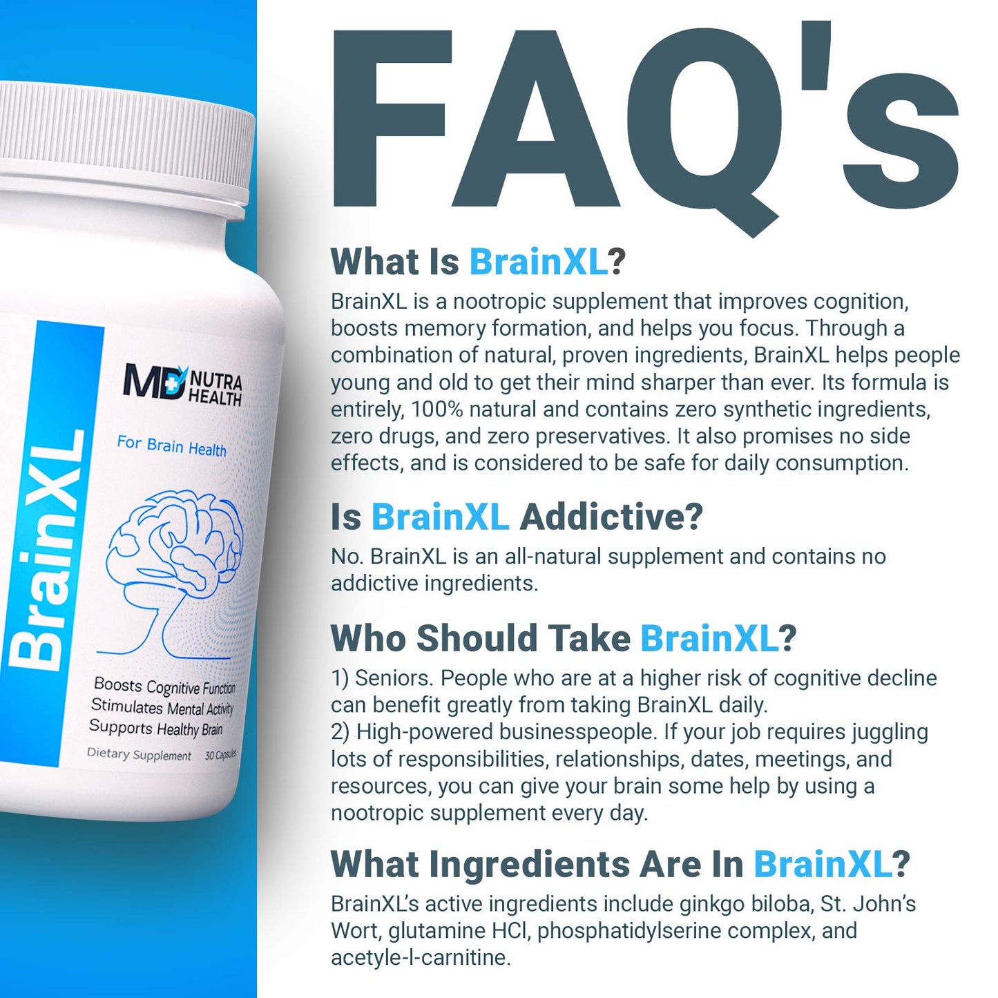 Memotenz Brain Function Supplement Capsules, 90 Count