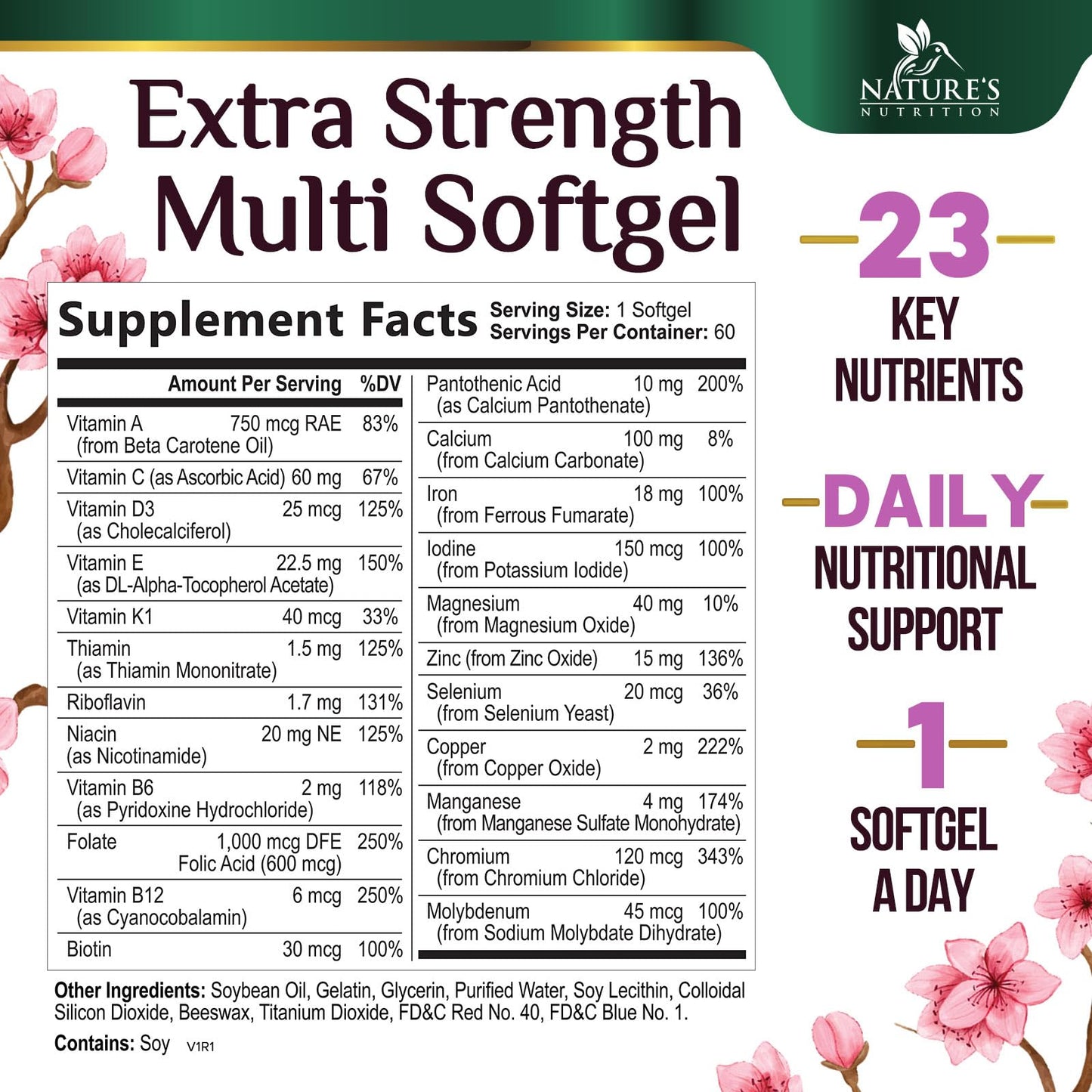 Nature's Nutrition Multivitamin for Women Softgels, 60 Count